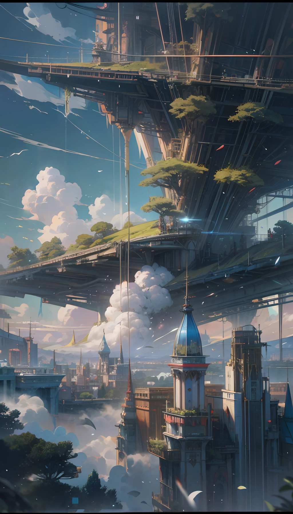 Sky, Clouds, holding_weapon, no_humans, Glow, giant_ trees , cyberpunk_Architecture, "sky, cloud, glowing, big trees , building, cybernetic _trees, tree_mech, sci-fi, cityscape, realistic, mechanical" Science Fiction, Cities, Rendered in Octane, hyper realistic, 8k, epic composition, cinematic, octane render, artstation landscape vista photography by Carr Clifton & Galen Rowell, 16K resolution, Landscape veduta photo by Dustin Lefevre & tdraw, 8k resolution, detailed landscape painting by Ivan Shishkin, DeviantArt, Flickr, rendered in Enscape, Miyazaki, Nausicaa Ghibli, Breath of The Wild,,trending in artstation, cgsociety, 8k post-processing highly detailed,Junji Murakami, Mucha Klimt, Sharandula, Hiroshi Yoshida, Tom Bagshaw, Ross Tran, Artgerm,Craig Mullins,dramatic,Junji Murakami, moody lighting rendered by octane engine,characters 8K symmetrical arstation, cape,cinematic lighting, intricate details, 8k detail post processing, hyperealistic, octane rend, Zdzisław Beksiński style, ar 2:3 Reality Reality --auto --s2