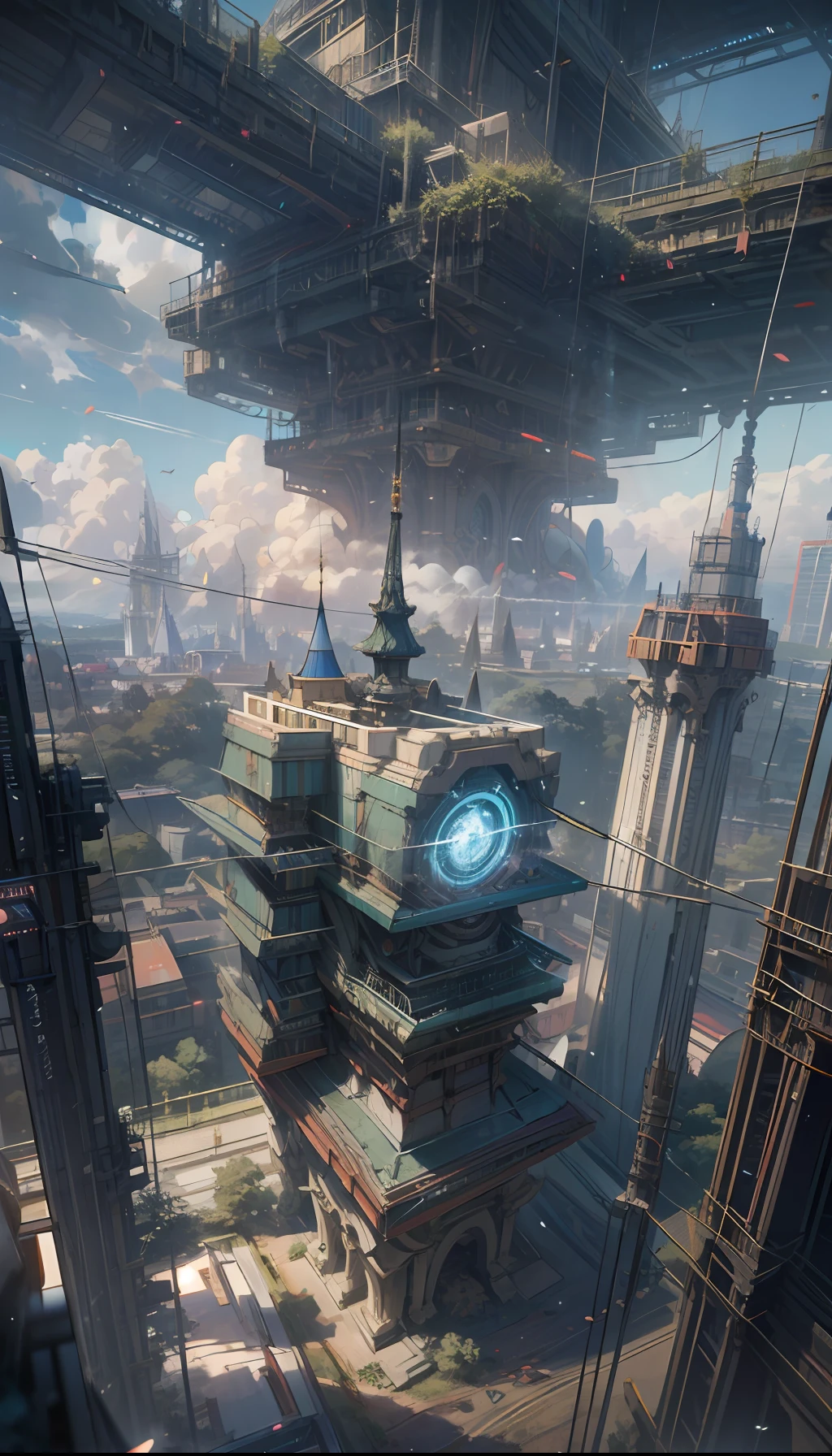 Sky, Clouds, holding_weapon, no_humans, Glow, giant_ trees , cyberpunk_Architecture, "sky, cloud, glowing, big trees , building, cybernetic _trees, tree_mech, sci-fi, cityscape, realistic, mechanical" Science Fiction, Cities, Rendered in Octane, hyper realistic, 8k, epic composition, cinematic, octane render, artstation landscape vista photography by Carr Clifton & Galen Rowell, 16K resolution, Landscape veduta photo by Dustin Lefevre & tdraw, 8k resolution, detailed landscape painting by Ivan Shishkin, DeviantArt, Flickr, rendered in Enscape, Miyazaki, Nausicaa Ghibli, Breath of The Wild,,trending in artstation, cgsociety, 8k post-processing highly detailed,Junji Murakami, Mucha Klimt, Sharandula, Hiroshi Yoshida, Tom Bagshaw, Ross Tran, Artgerm,Craig Mullins,dramatic,Junji Murakami, moody lighting rendered by octane engine,characters 8K symmetrical arstation, cape,cinematic lighting, intricate details, 8k detail post processing, hyperealistic, octane rend, Zdzisław Beksiński style, ar 2:3 Reality Reality --auto --s2