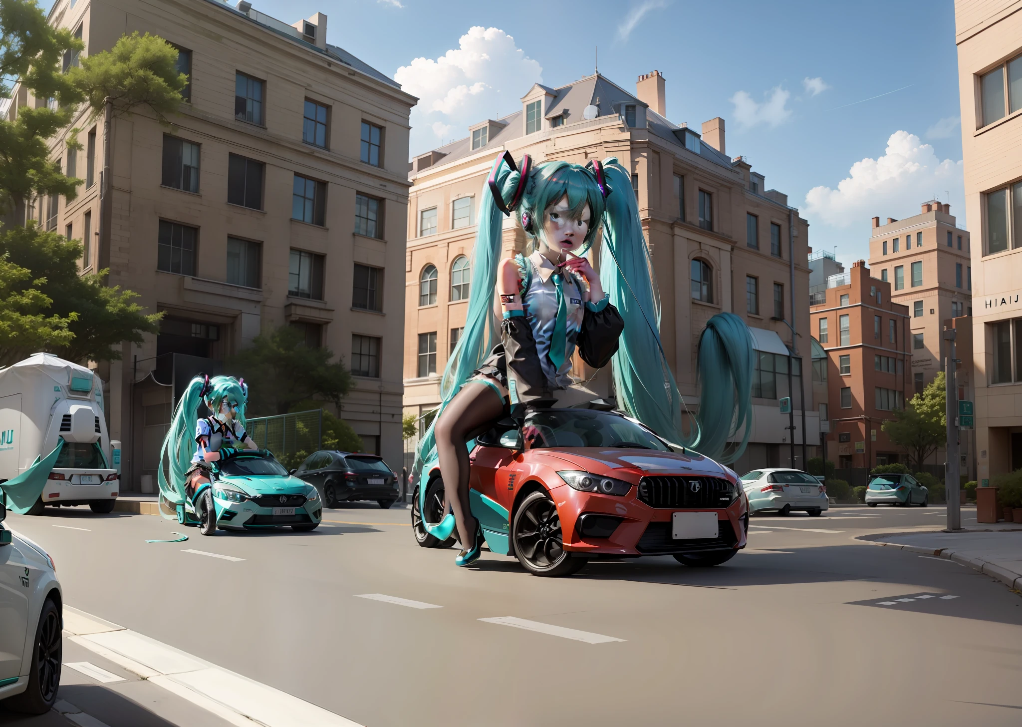 Hatsune Miku, Sedentary, Full Body, Small Hatsune Miku,