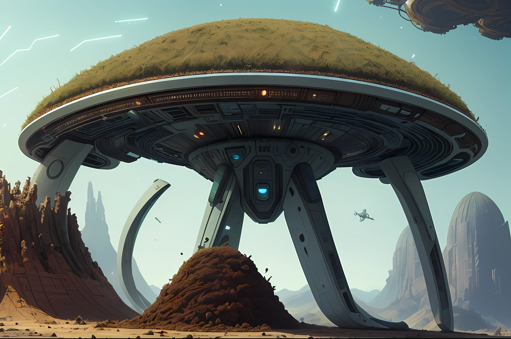 an anthill with science fiction and futuristic realistic vibe