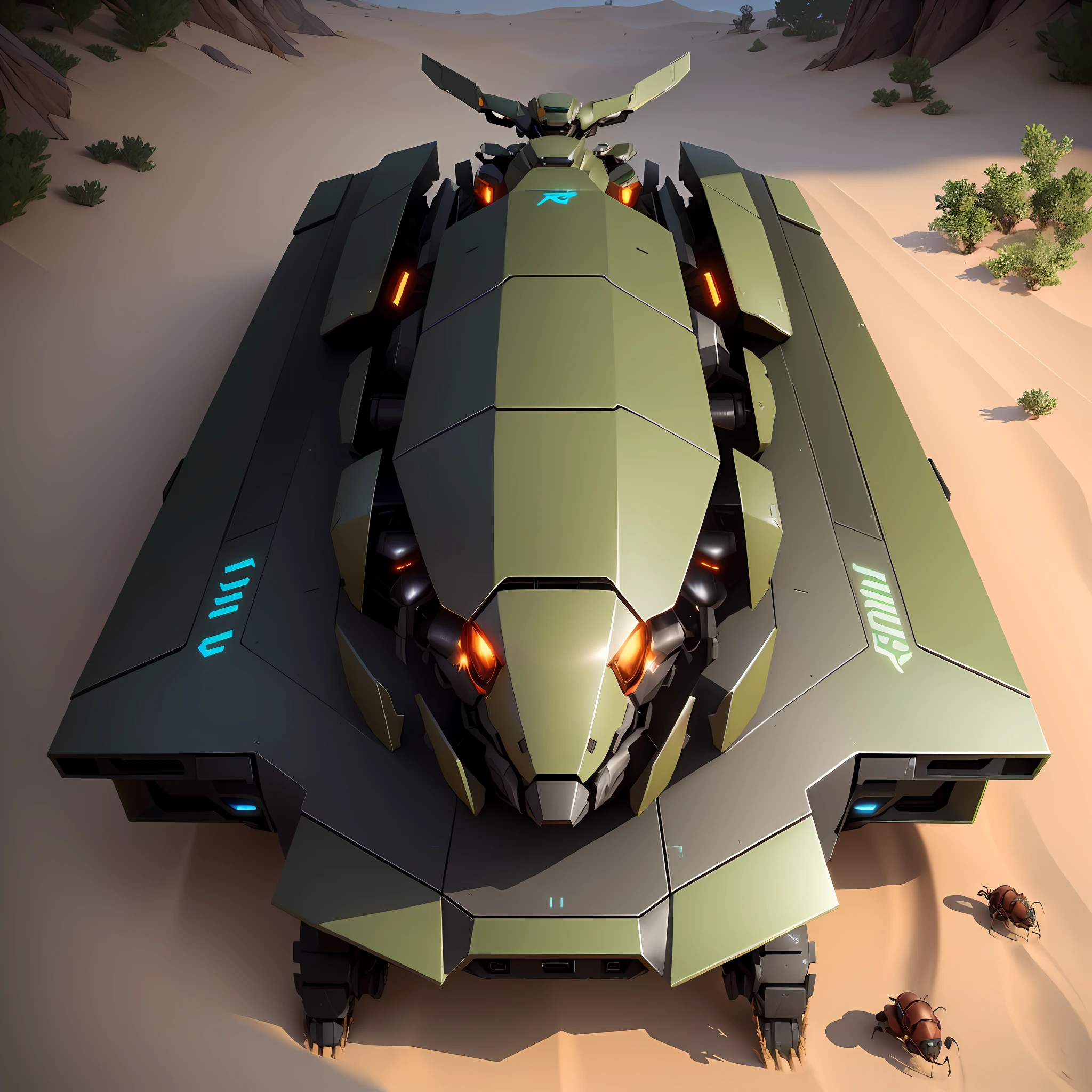 gaming 4k Top down view, Anthill Skin for the mobile game "the ants" Mecha pangolin.  Box format