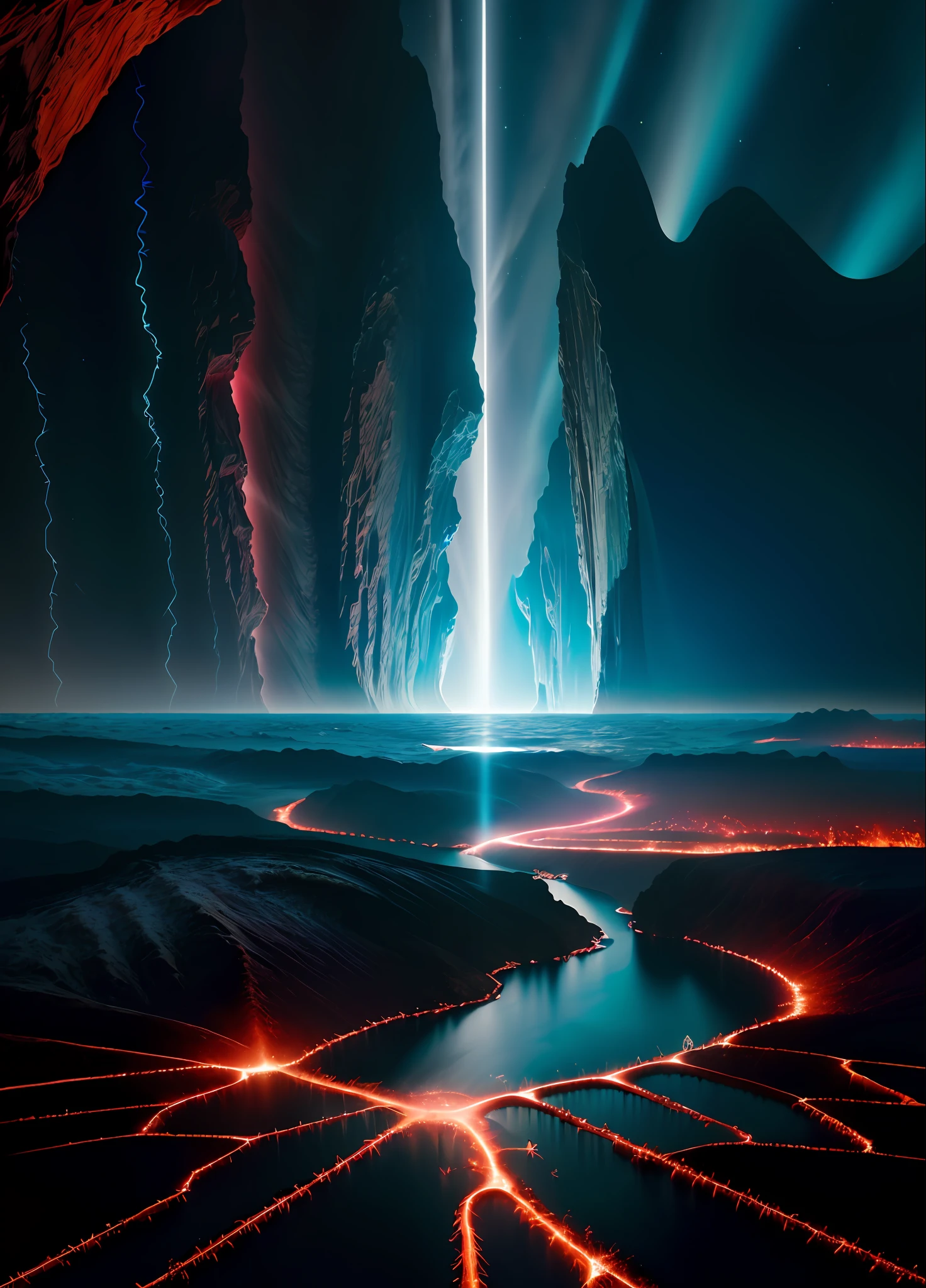 35mm photography, white cropped top, beautiful earth filled with water and lava, perfect eyes, sharp focus, 8k HD, crazy detail, intricate, Caenorhabditis elegans, atmospheric 4k hyper-detail, cinematic sensibility, sharp focus, masterpiece, color, surreal, vivid colors, (very detailed CG unity 8k wallpaper), intricate, high detail, sharp focus, realistic, symmetrical, volumetric lighting, beautiful, rich dark masterpiece, Dan Mumford and Mark M. Astrophotography in the style of Simonetti