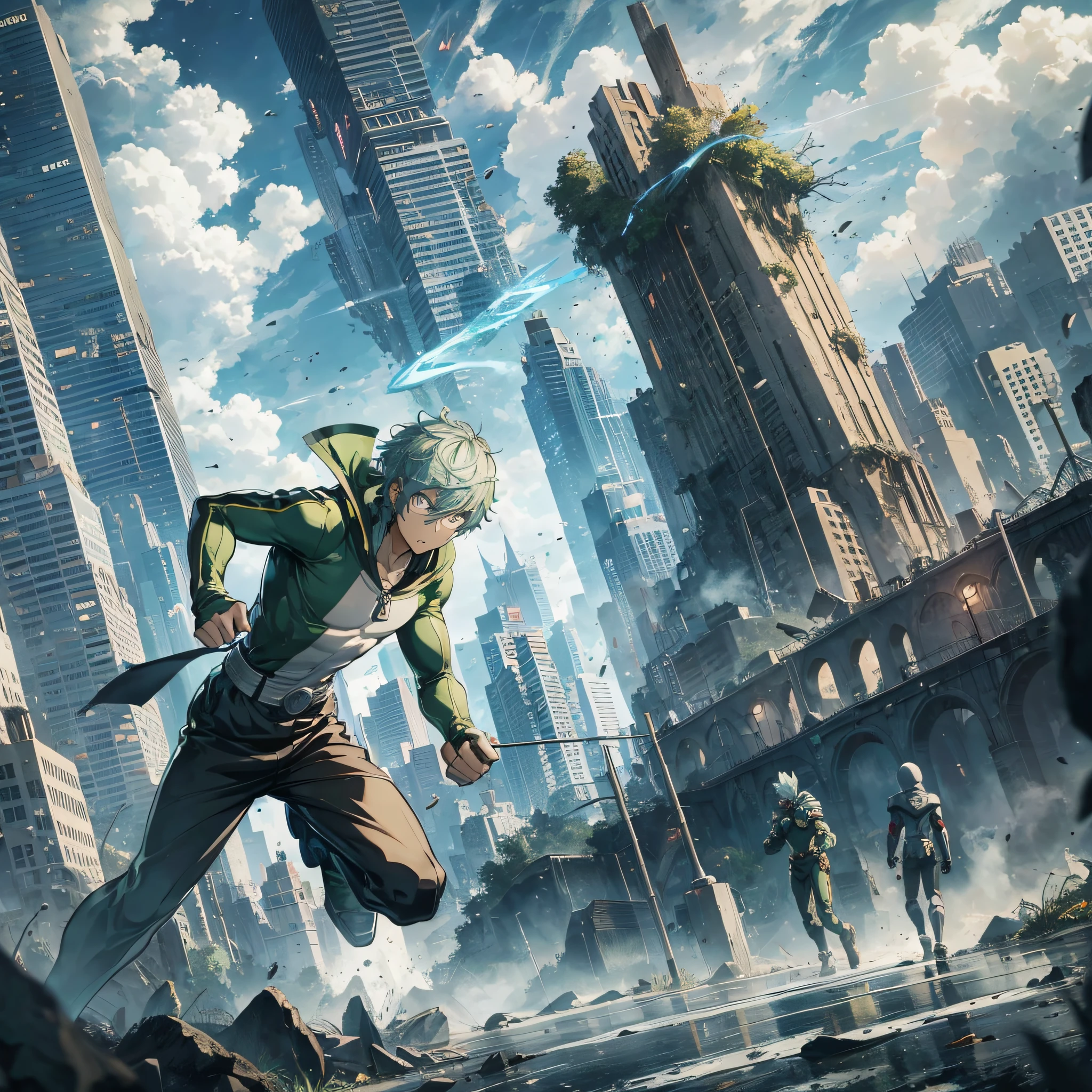 One-punch Manman battle scene, tornado