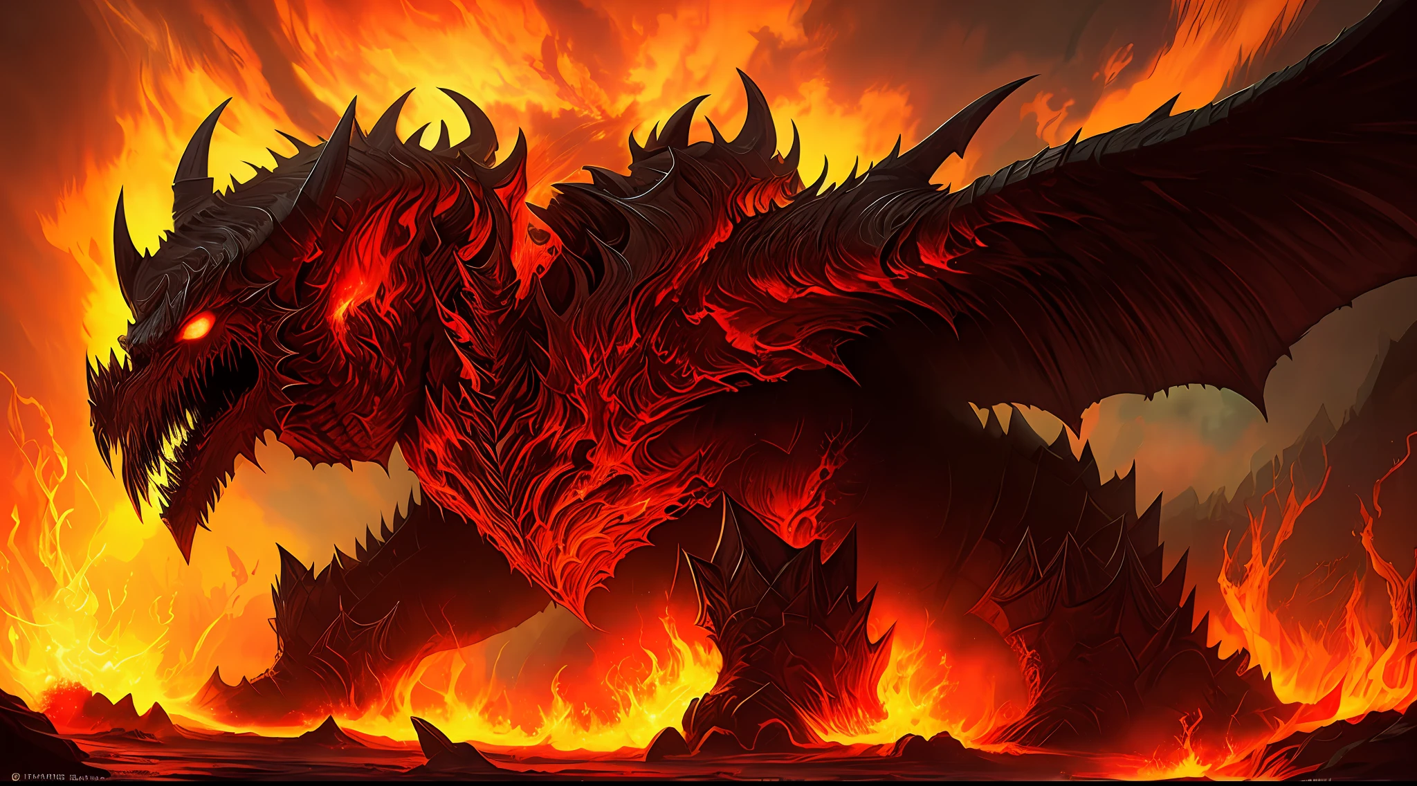 The King of Hell's Demon Torment Wears Heavy Molten Armor, Lava Behemoth, ArtStation Hall of Fame Gallery, Editor's Choice, #1 Digital Painting of All Time, Most Beautiful Image Ever Created, Emotionally Evocative, Greatest Art of All Time, Masterpiece of Lifetime Achievement, The Most Stunning Breathtaking Image, With the Most Profound Message Ever Built, Beautiful Things Beyond Imagination or Words