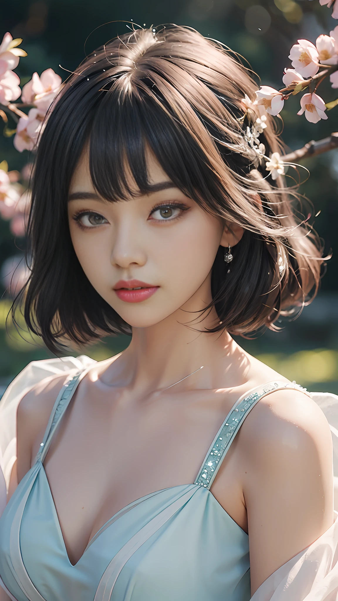 (Fluorescent color: 1.4), (Translucent: 1.4), (Vintage filter: 1.4), (Fantasy: 1.4), Dream World, Chang'an City Ancient Ethereal Soft Fluffy Soft Landscape Cherry Blossom Petals Pale Pink Sky Green Blue Sparkling Ethereal Light Soft Whimsical Light Rainbow Stars Sparkling Diamonds Ancient Background Ultra Realistic Ultra High Quality Cinematic Lighting Huge Details Full HD Painting Well lit, diagonal bangs,
Colorful wedding dress, side
Masterpiece, Best Quality, Real Skin, (Portrait: 1.5), 1 Girl, Long Bangs, Short Hair
