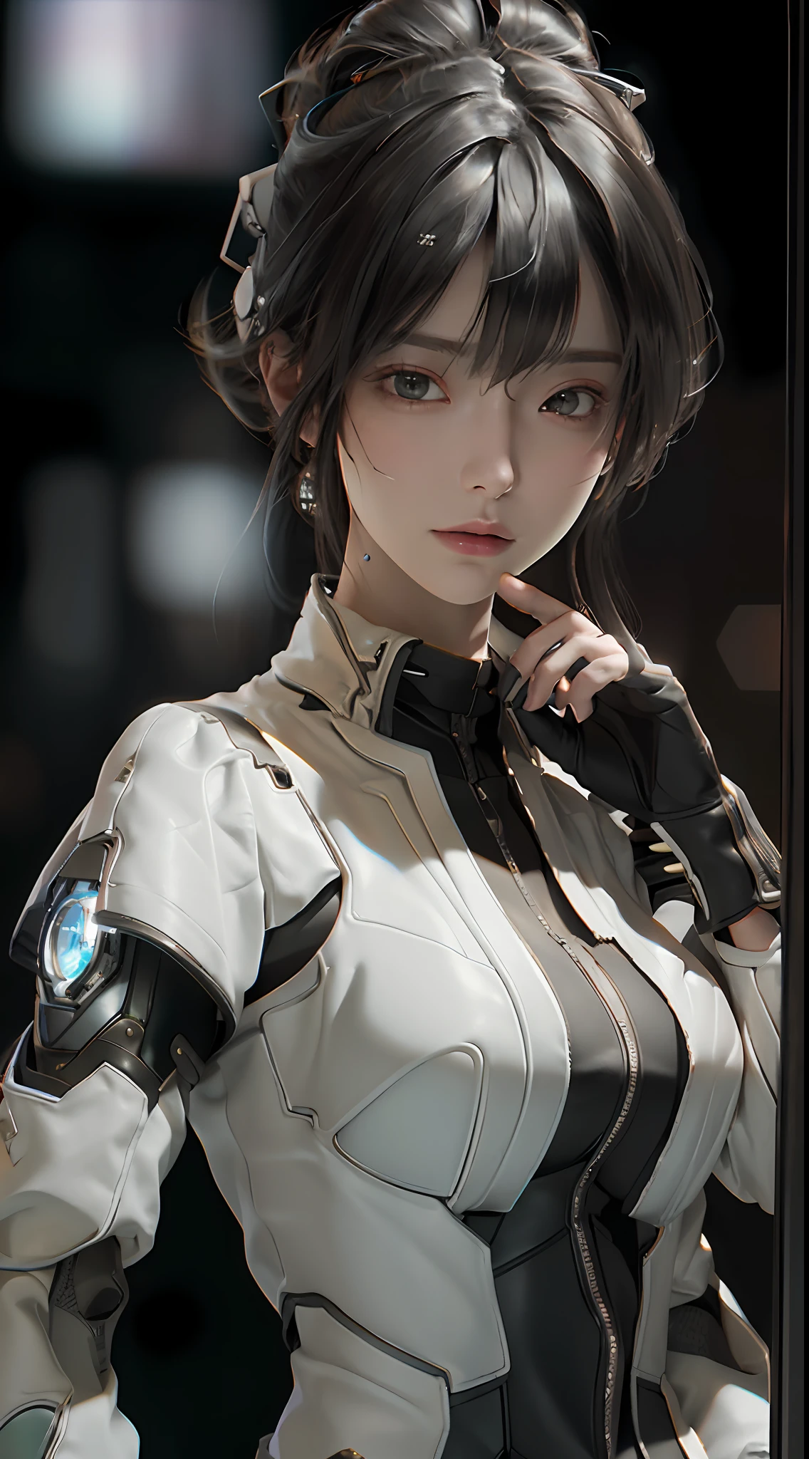 ((Best quality)), ((masterpiece)), (detailed:1.4), 3D, an image of a beautiful cyberpunk female,HDR (High Dynamic Range),Ray Tracing,NVIDIA RTX,Super-Resolution,Unreal 5,Subsurface scattering,PBR Texturing,Post-processing,Anisotropic Filtering,Depth-of-field,Maximum clarity and sharpness,Multi-layered textures,Albedo and Specular maps,Surface shading,Accurate simulation of light-material interaction,Perfect proportions,Octane Render,Two-tone lighting,Wide aperture,Low ISO,White balance,Rule of thirds,8K RAW,
