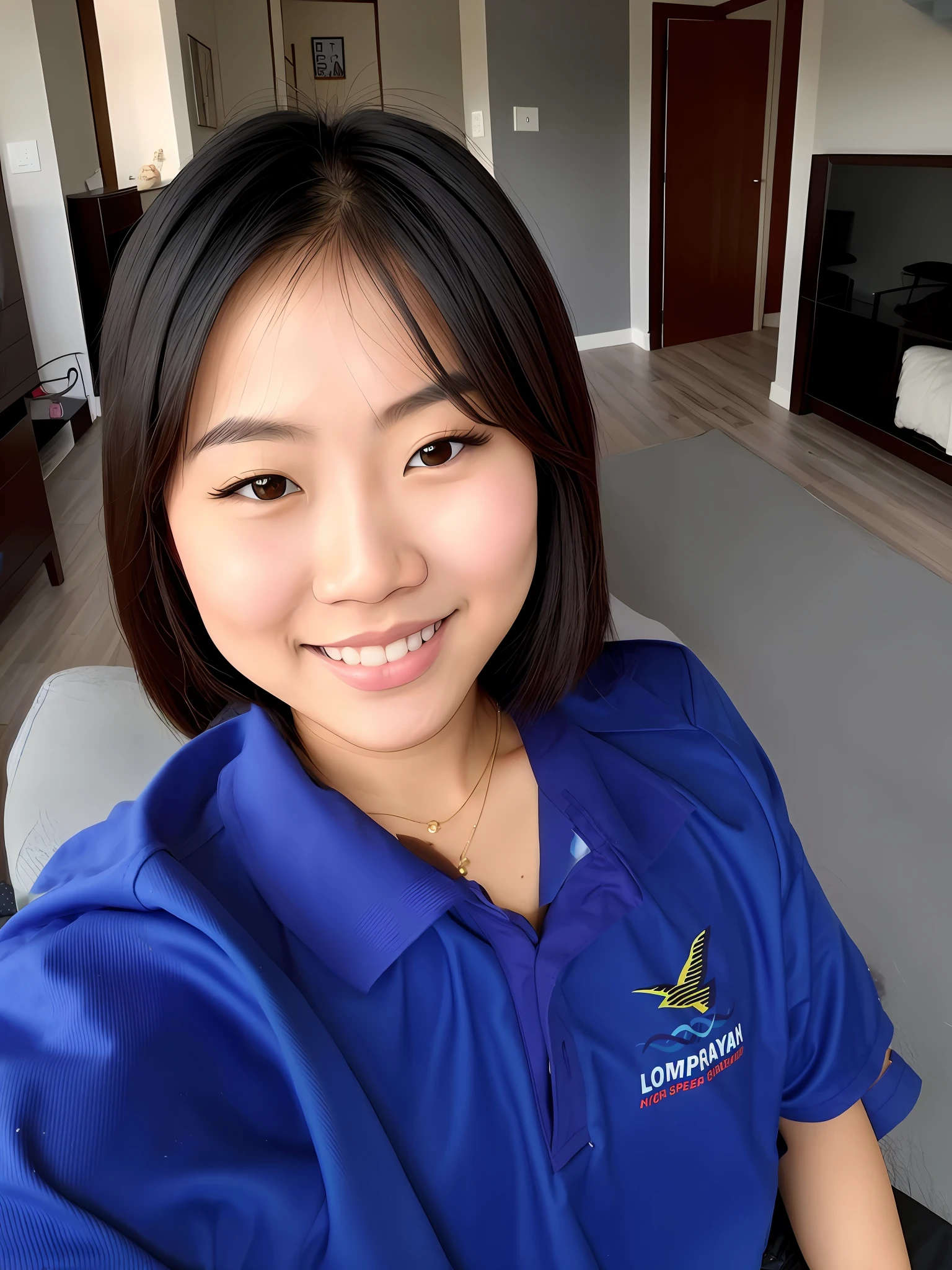 Cute Asian woman taking selfie