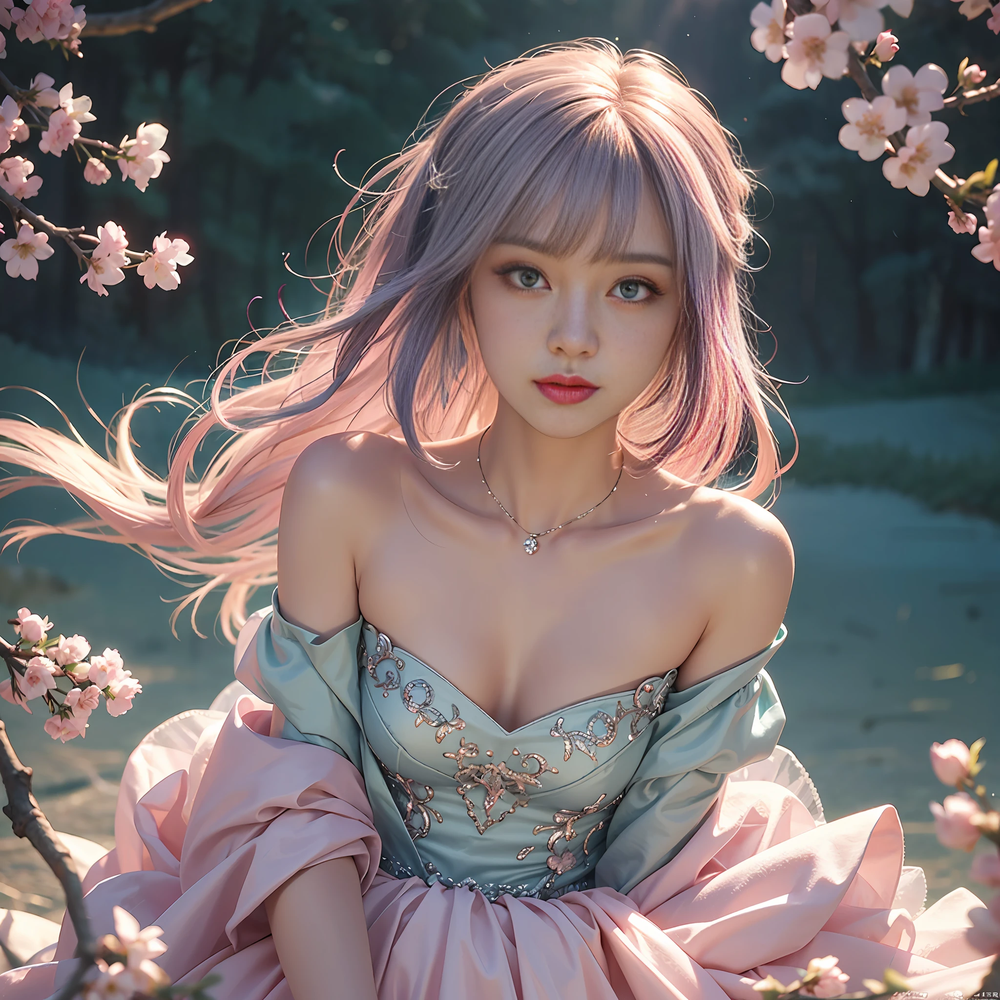 (Fluorescent color: 1.4), (Translucent: 1.4), (Vintage filter: 1.4), (Fantasy: 1.4), Dream World, Chang'an City Ancient Ethereal Soft Fluffy Soft Landscape Cherry Blossom Petals Pale Pink Sky Green Blue Sparkling Ethereal Light Soft Whimsical Light Rainbow Stars Sparkling Diamonds Ancient Background Ultra Realistic Ultra High Quality Cinematic Lighting Huge Details Full HD Painting Well lit, diagonal bangs,
Colorful wedding dress, side
Masterpiece, Best Quality, Real Skin, (Portrait: 1.5), 1 Girl, Long Bangs, Short Hair