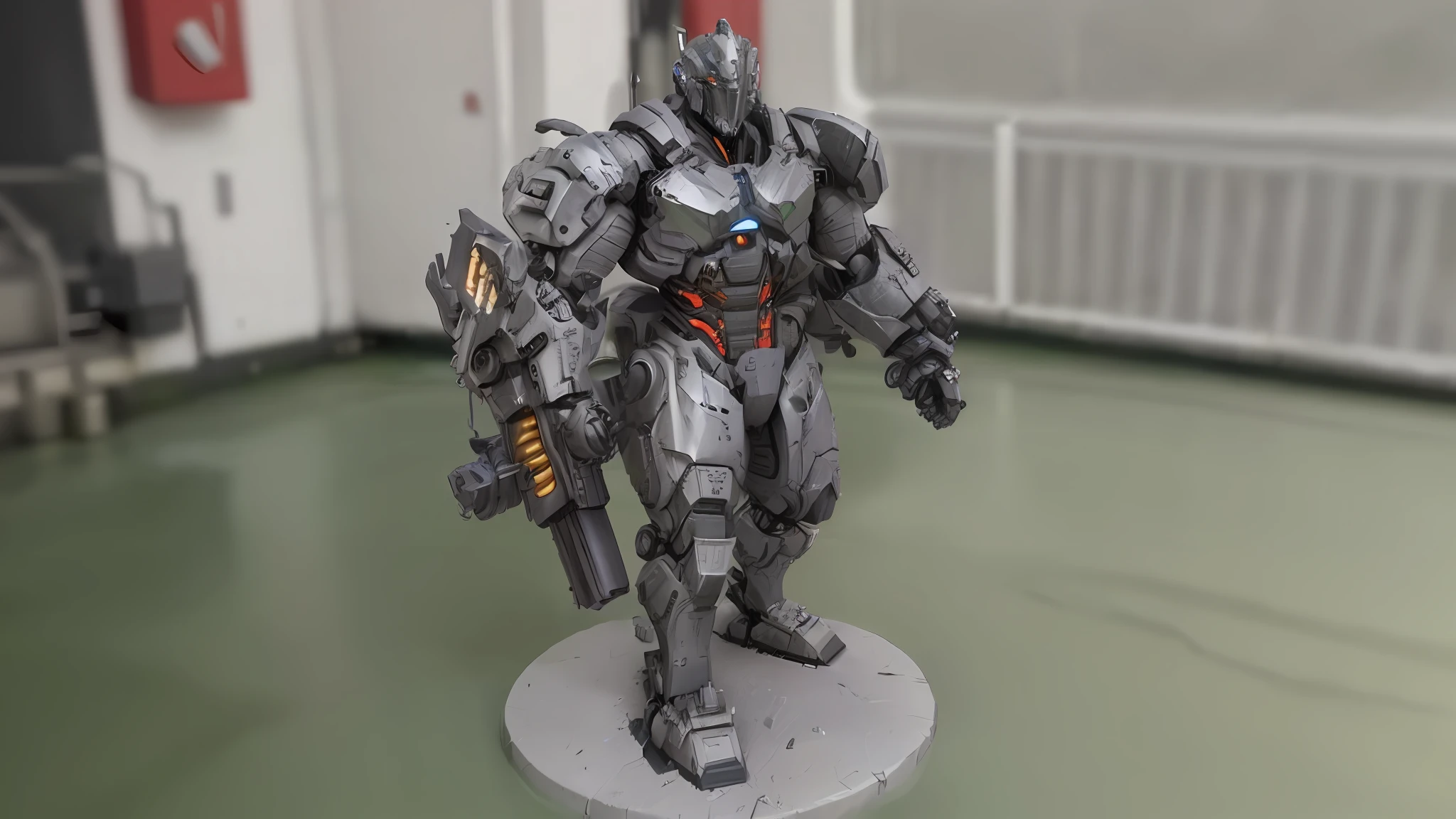CG rendering, heavy robot, sci-fi, rich layering, rich mechanical, rich rhythm, muscular