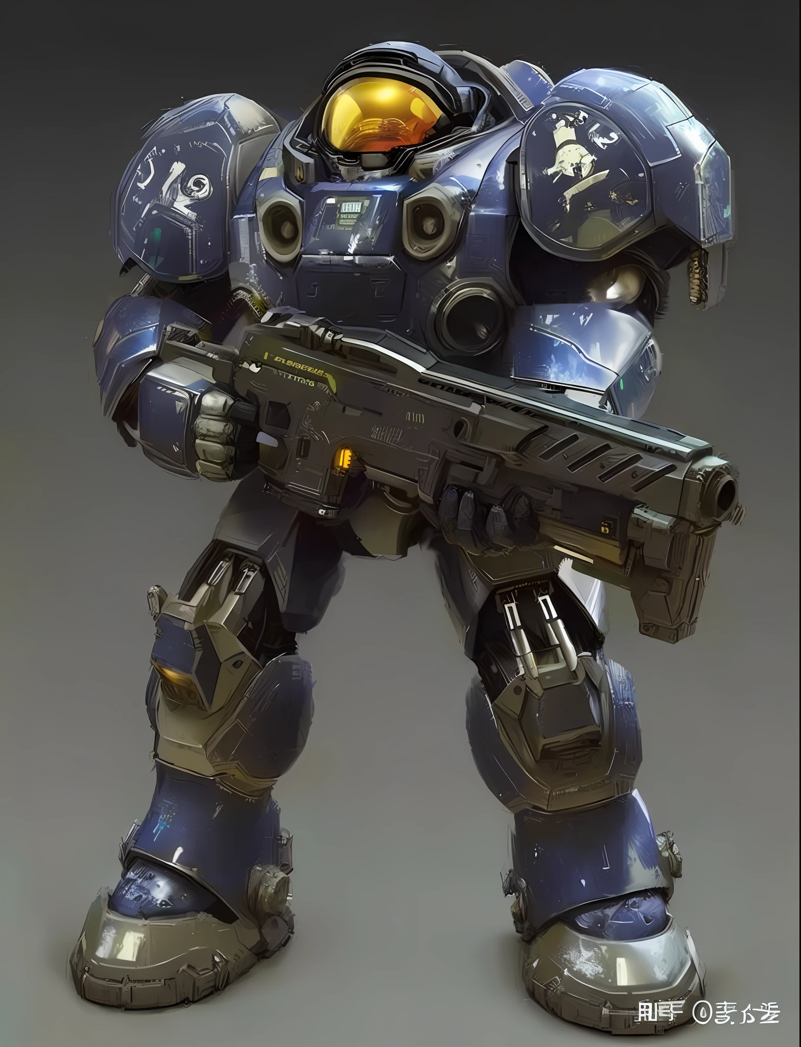 Space suit armor, muscle armor, heavy armor, infantry, sci-fi futuristic, cyberpunk lights