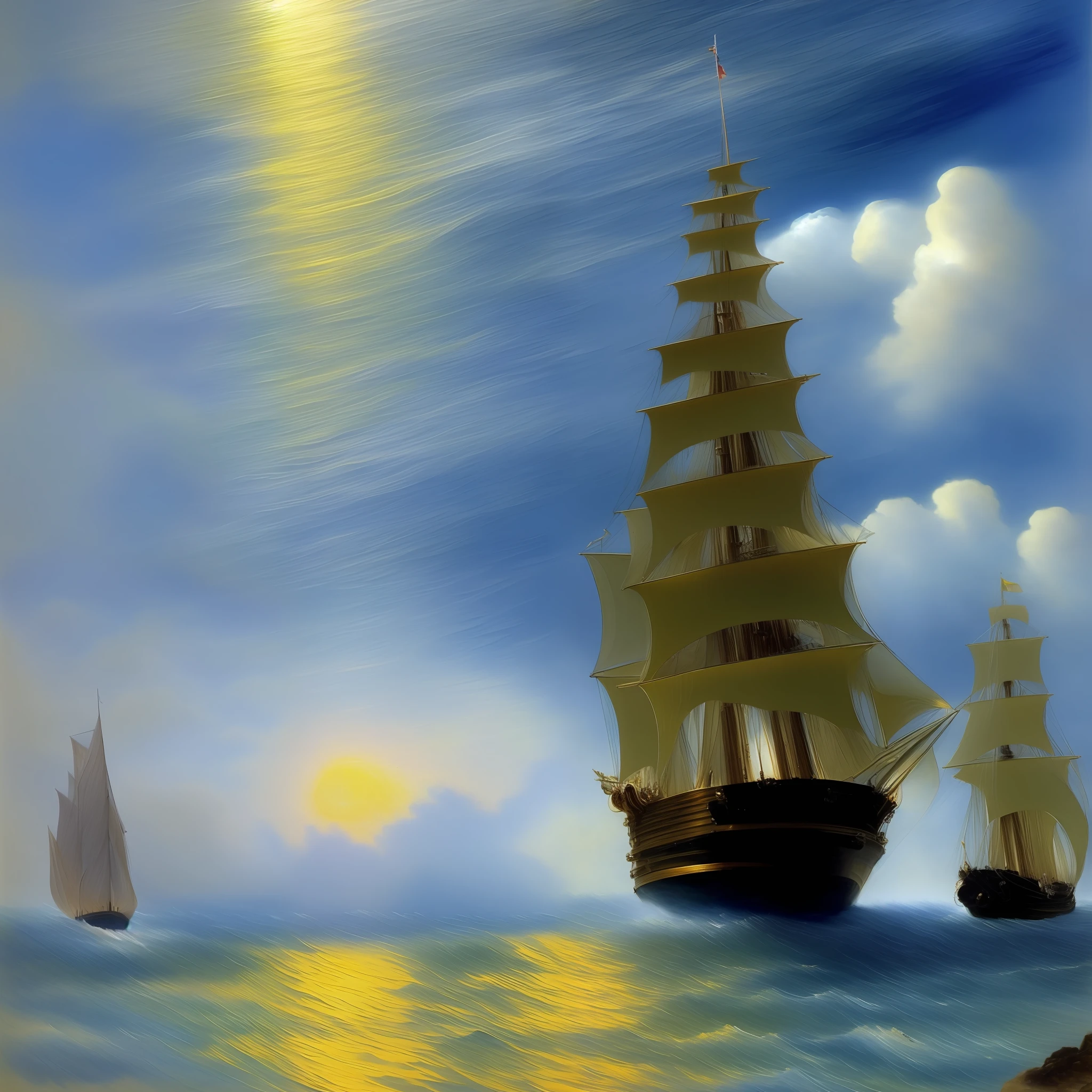 The sea, the stars, the ships The lighthouse with the Bible as a base Monet