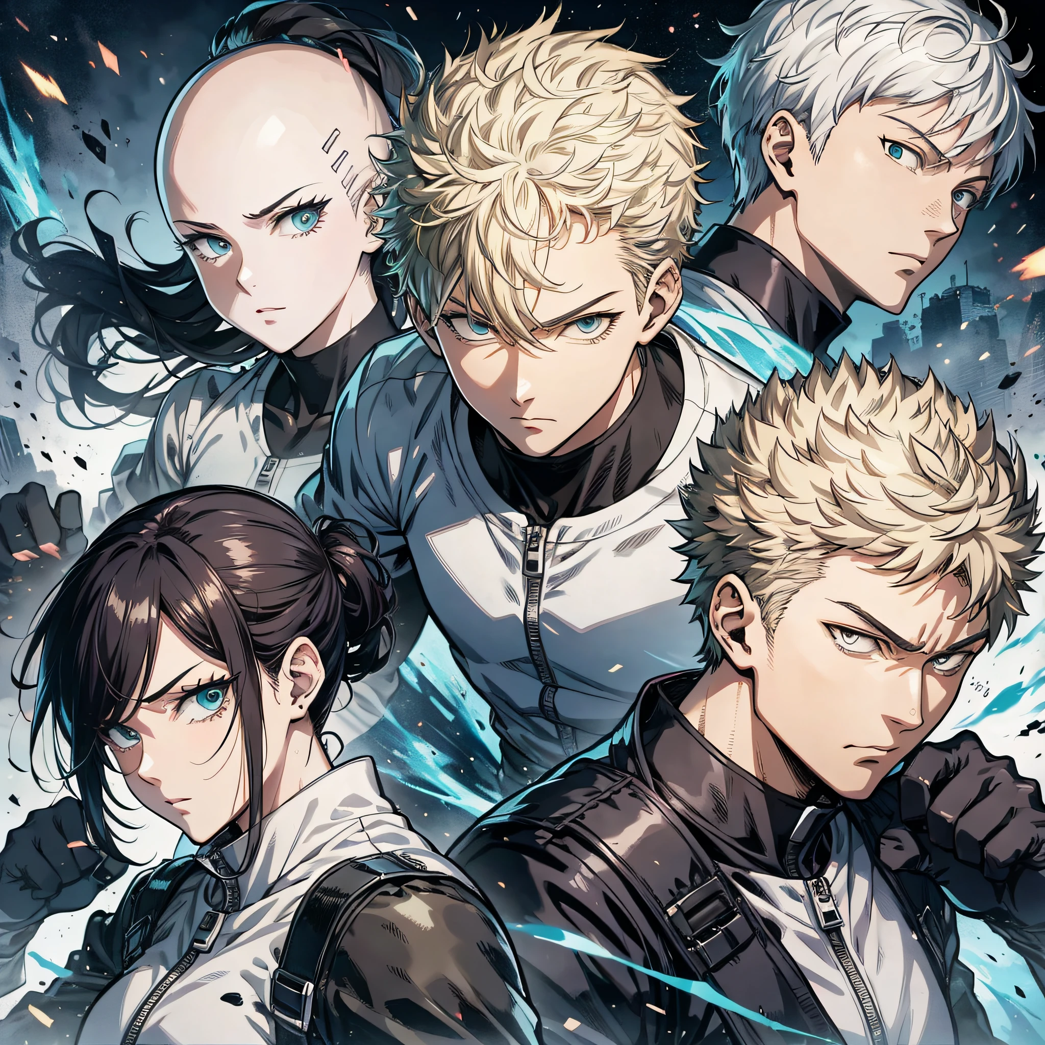 One Punch Man, fighting, lots of characters