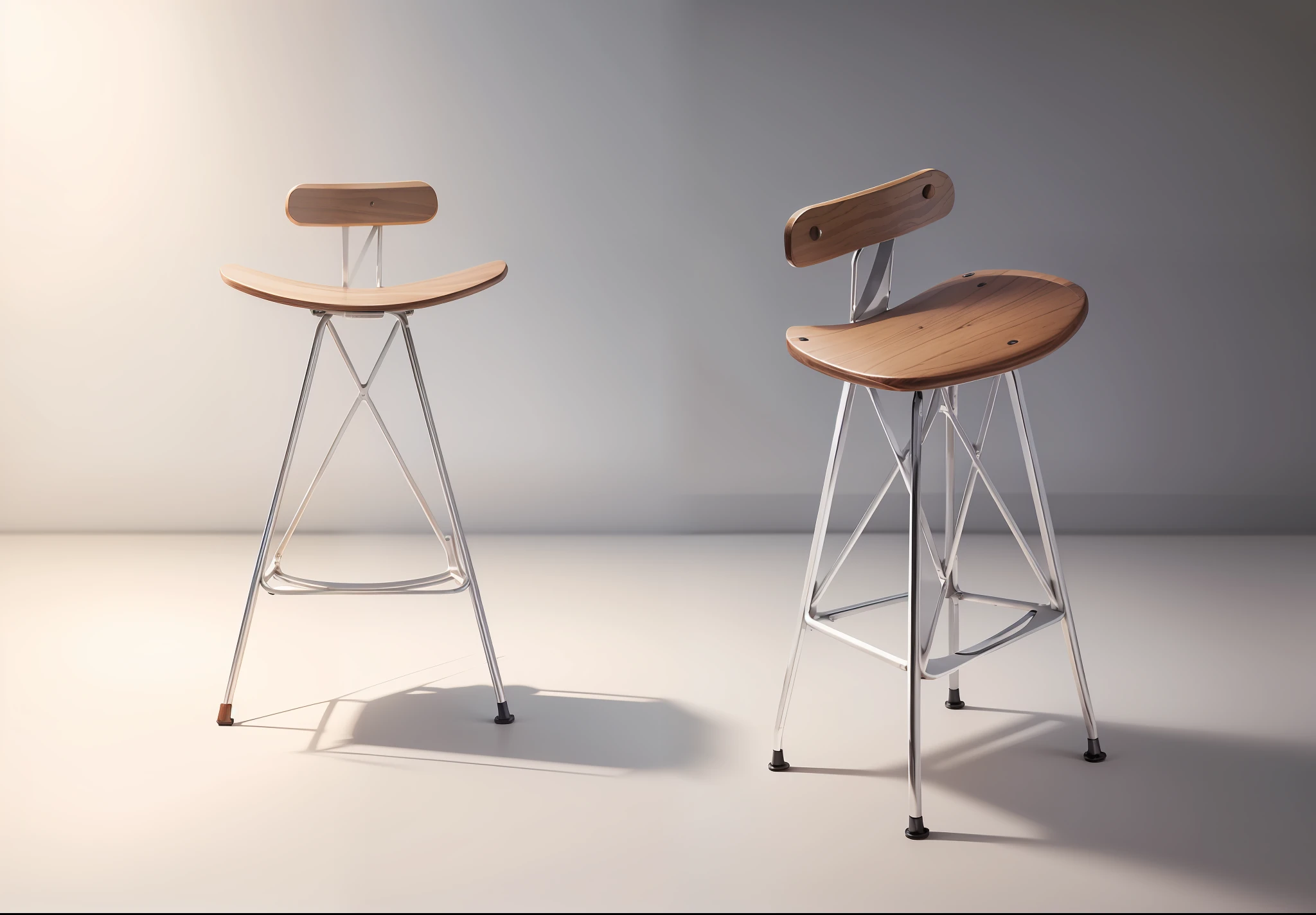 White background, real chair, a metal and wood chair, real --auto --s2