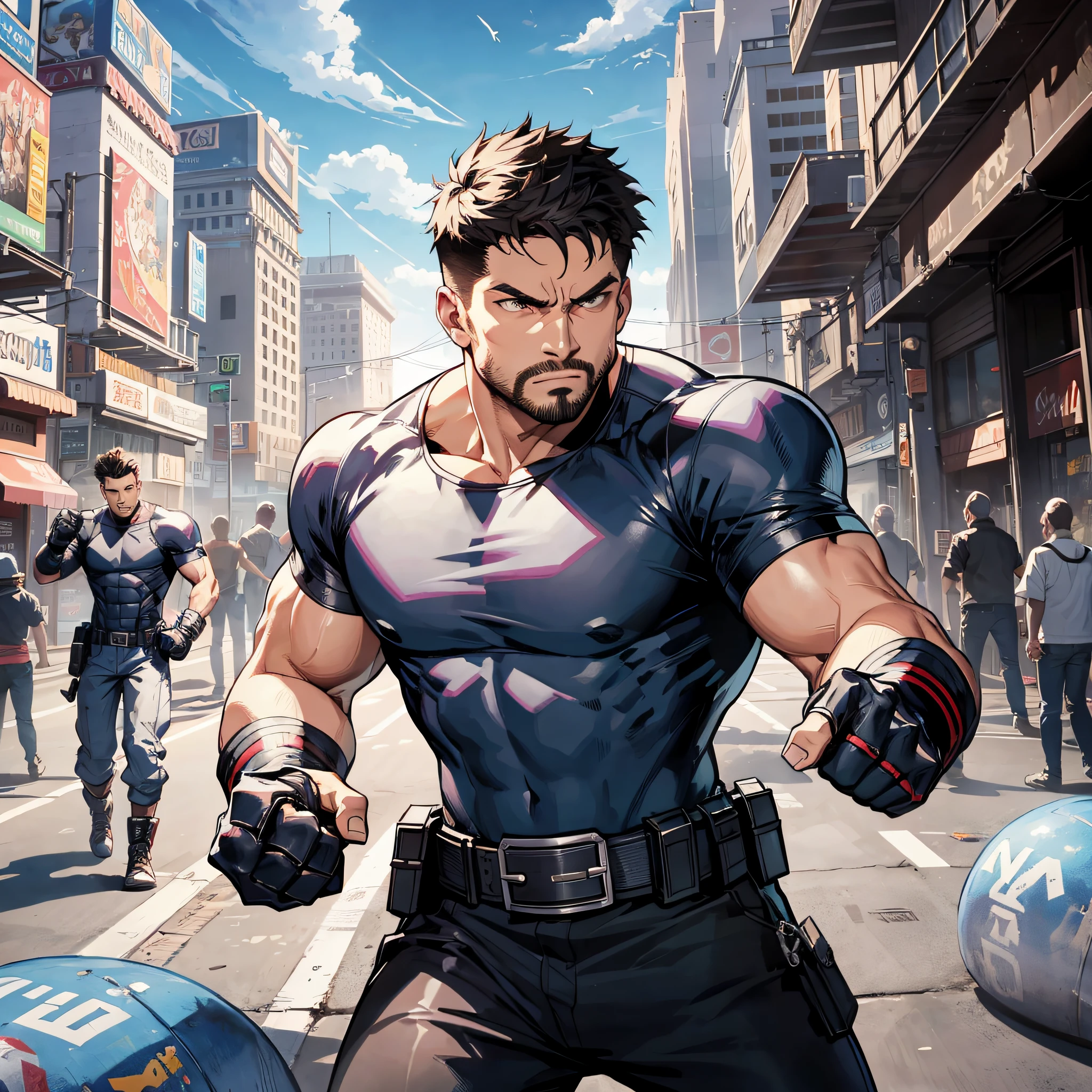 Fist Man, game art drawing, fighting, rookie characters