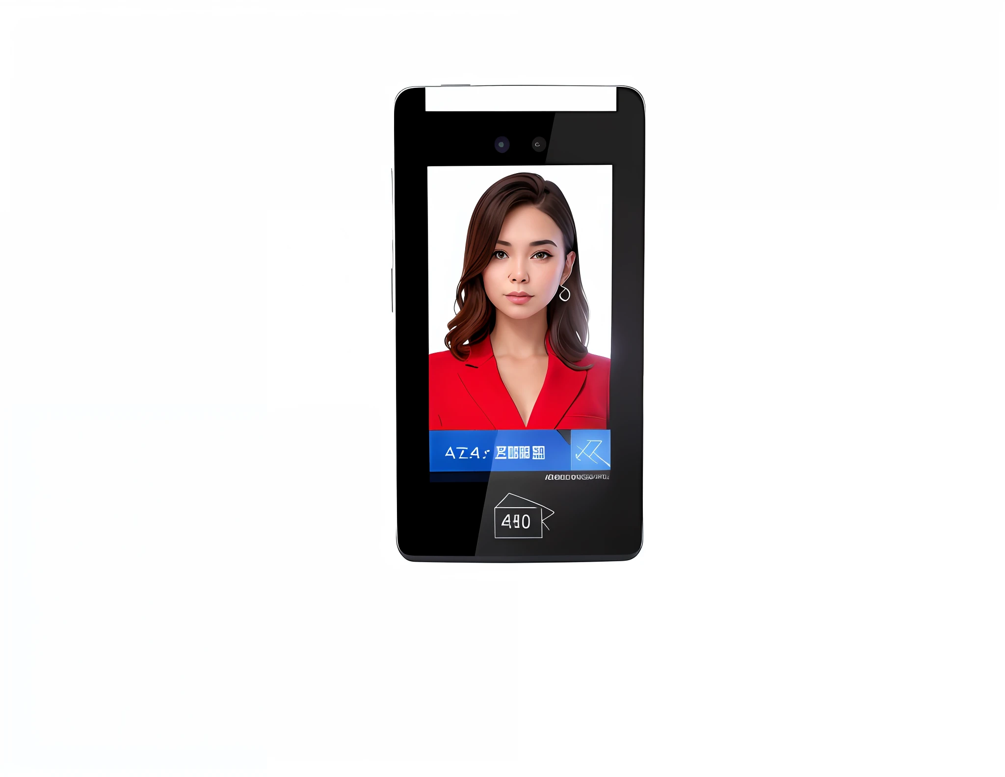 Next to the company gate there is a face access control machine, 4 8 0 p, 480p, color digital screen) XF IQ4, H 7 0 4, 2 4 MP, 24MP, T 1 0 0, T100, 720p, 7 2 0 p, front camera, 40MP