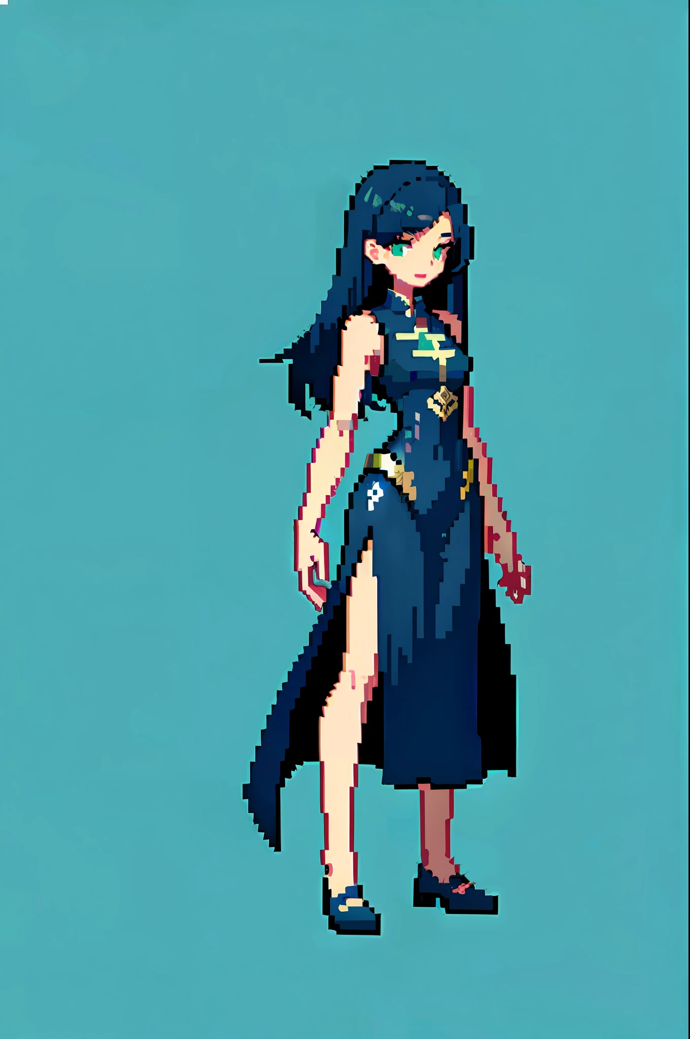 (masterpiece, top quality, best quality), pixel,pixel art,1girl,full body,