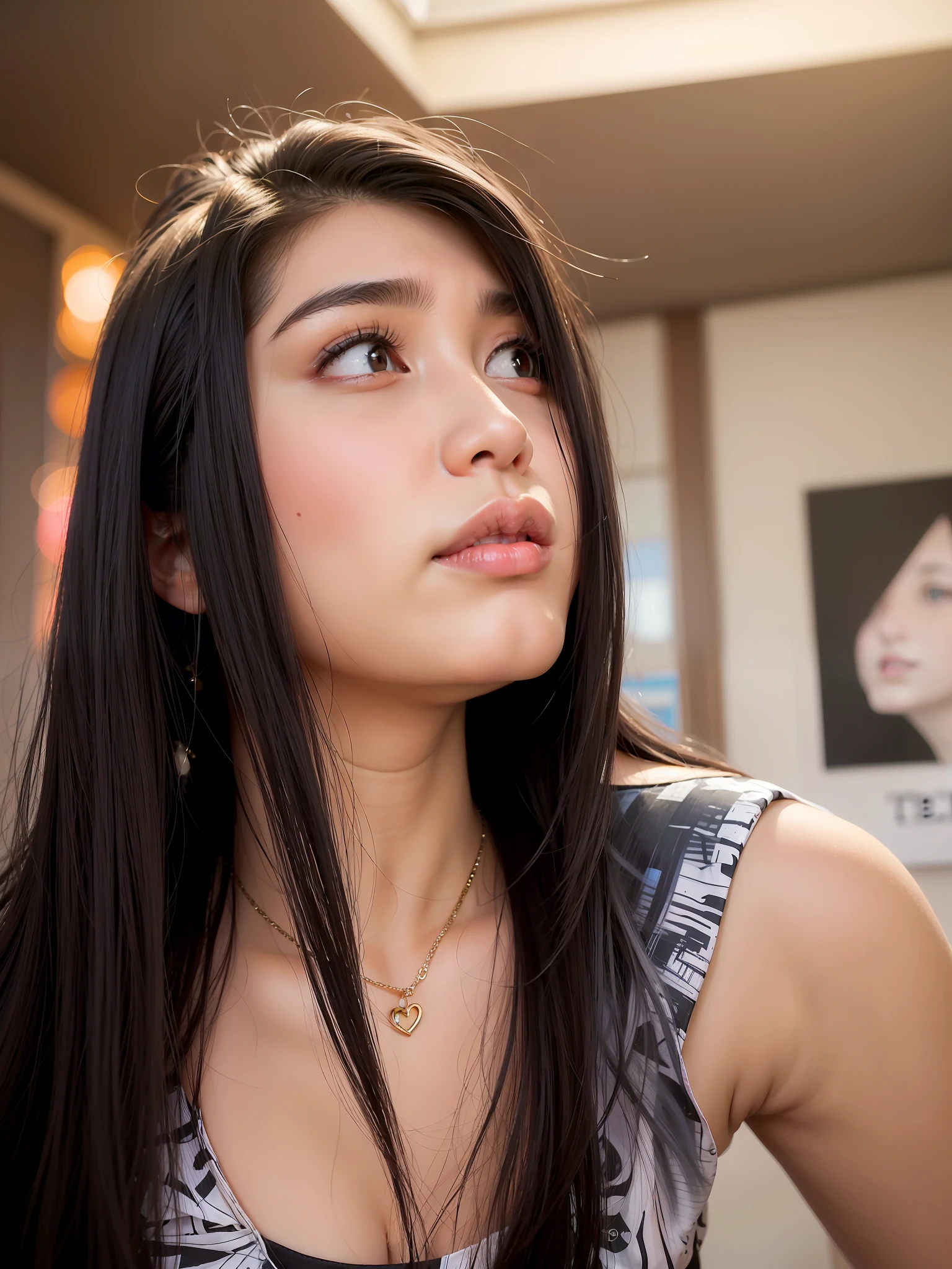 there is a woman with long black hair and a pink top, south east asian with round face, 2 7 years old, nivanh chanthara, cindy avelino, asian girl, 3 0 years old woman, 30 years old woman, 2 9 years old, an asian woman, 2 8 years old, a young asian woman, asian female