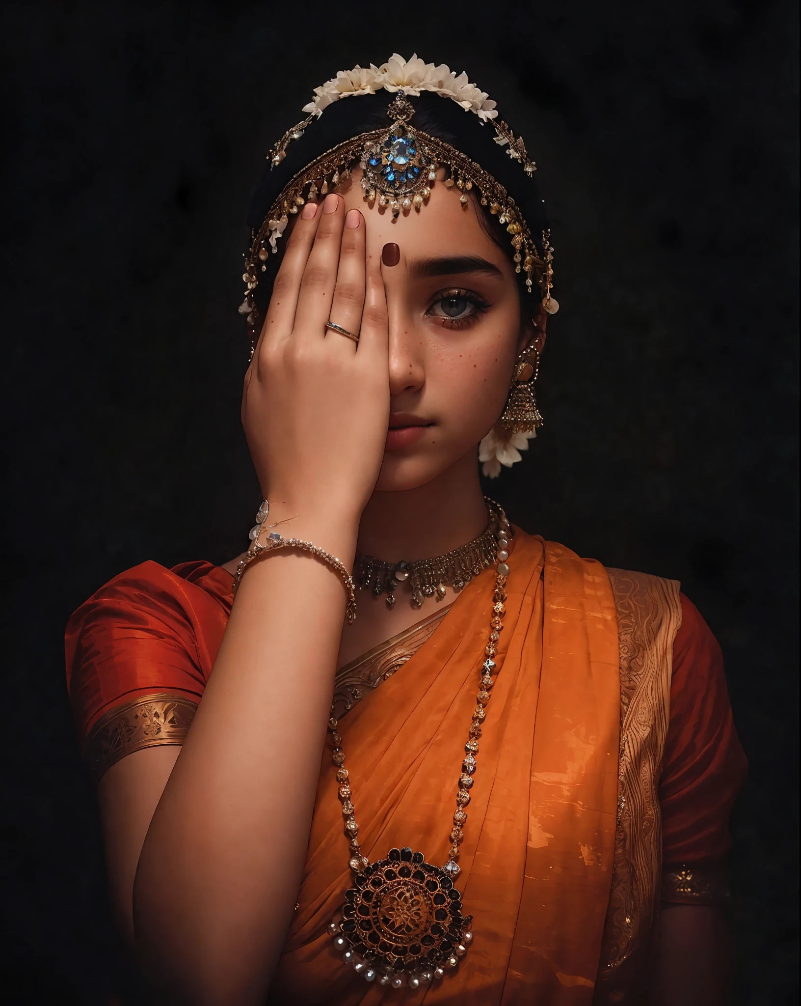 Highest quality, (dramatic lighting: 0.7), masterpiece, high angle shot, RAW photo ( pale 12 year old Indian girl, looking up at viewer), cute, (wearing white bathing suit, disheveled, bright ginger messy hair), ( sitting in beach sand), full body portrait, perfect face, captivating eyes, vivid details,pouting, (highly detailed skin), freckles, small breast, (blue tint: 0.6), (dirty: 0.8), (bloody: 0.7), Key lighting, (backlight: 0.5), medium depth of field, Canon 5D, 50mm lens, F/4 aperture, (super detail, intricate detail), sharp focus, soft colors, 8k, absurdity, 8mm film grain, war photography