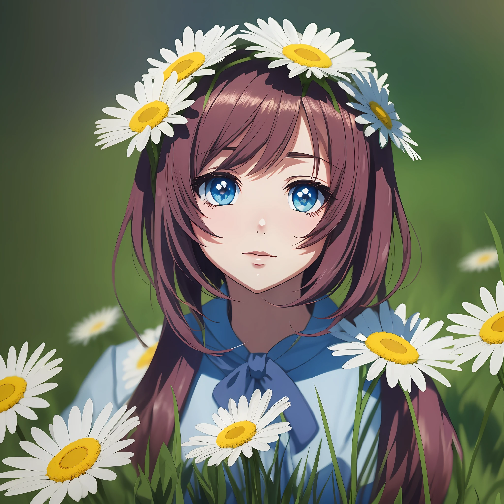 1920x1080 anime styled daisy field wallpaper --auto --s2