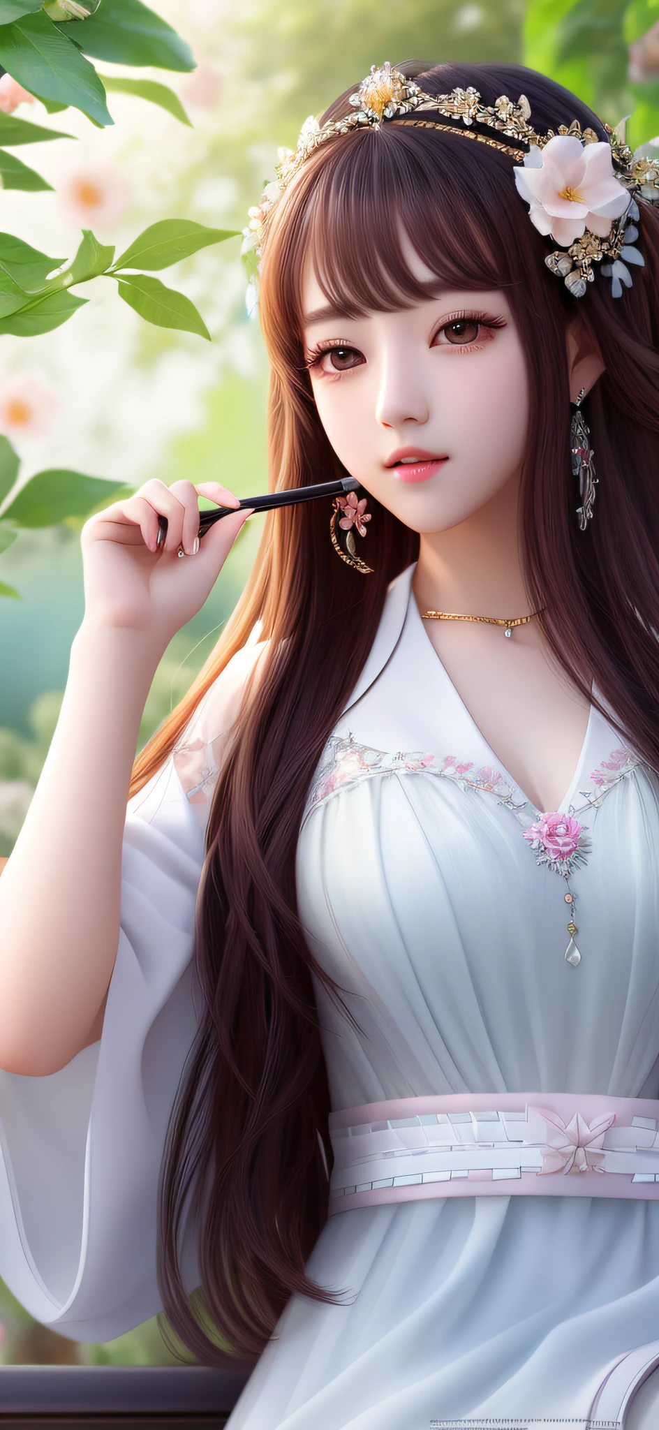 (Very detailed CG unified 8k wallpaper), the most beautiful artwork in the world, 1girl, upper body, kpop idol, jisoo, flower sea background