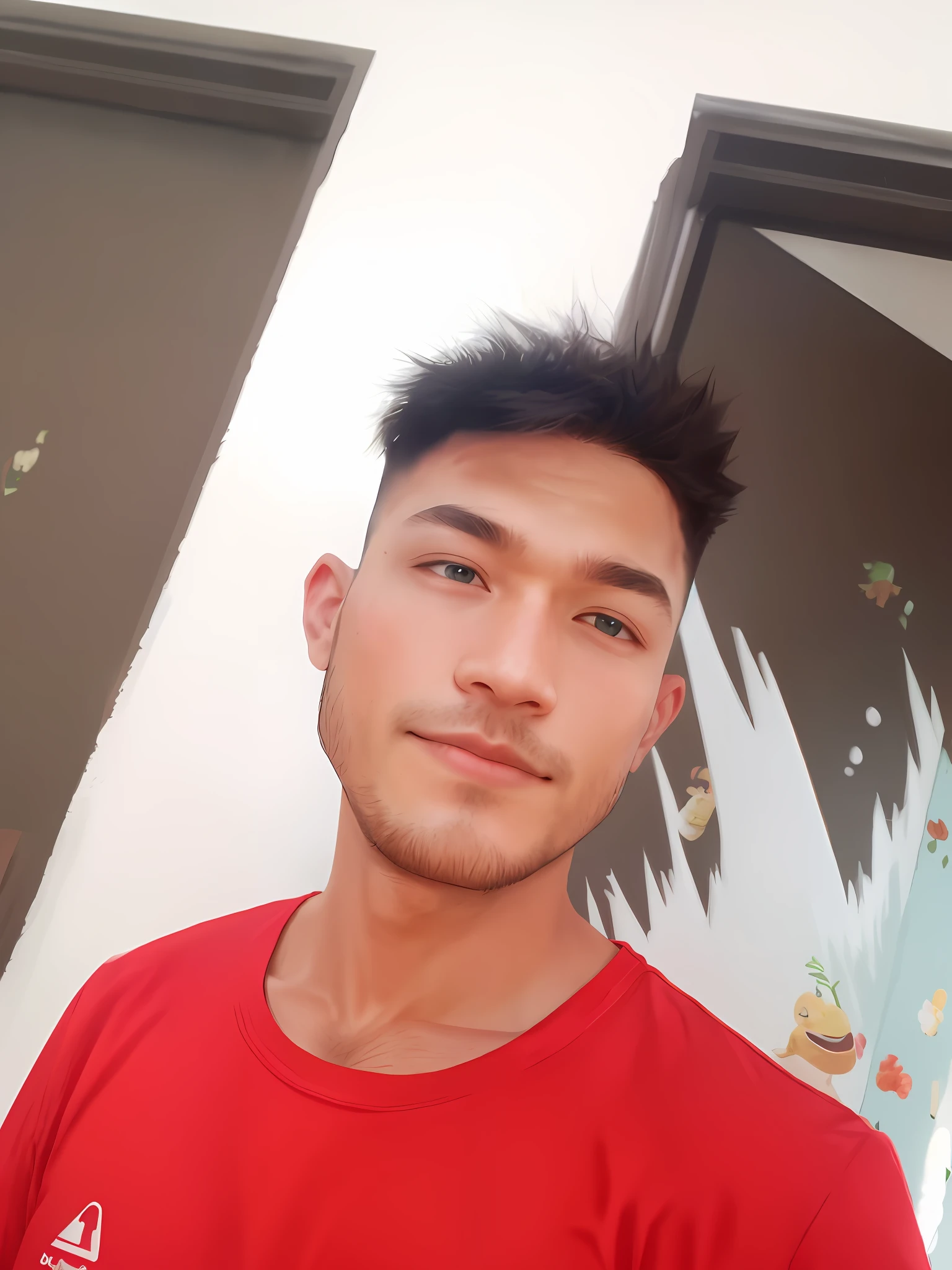 handsome face,bodystronger upper,forest background,magic eyes