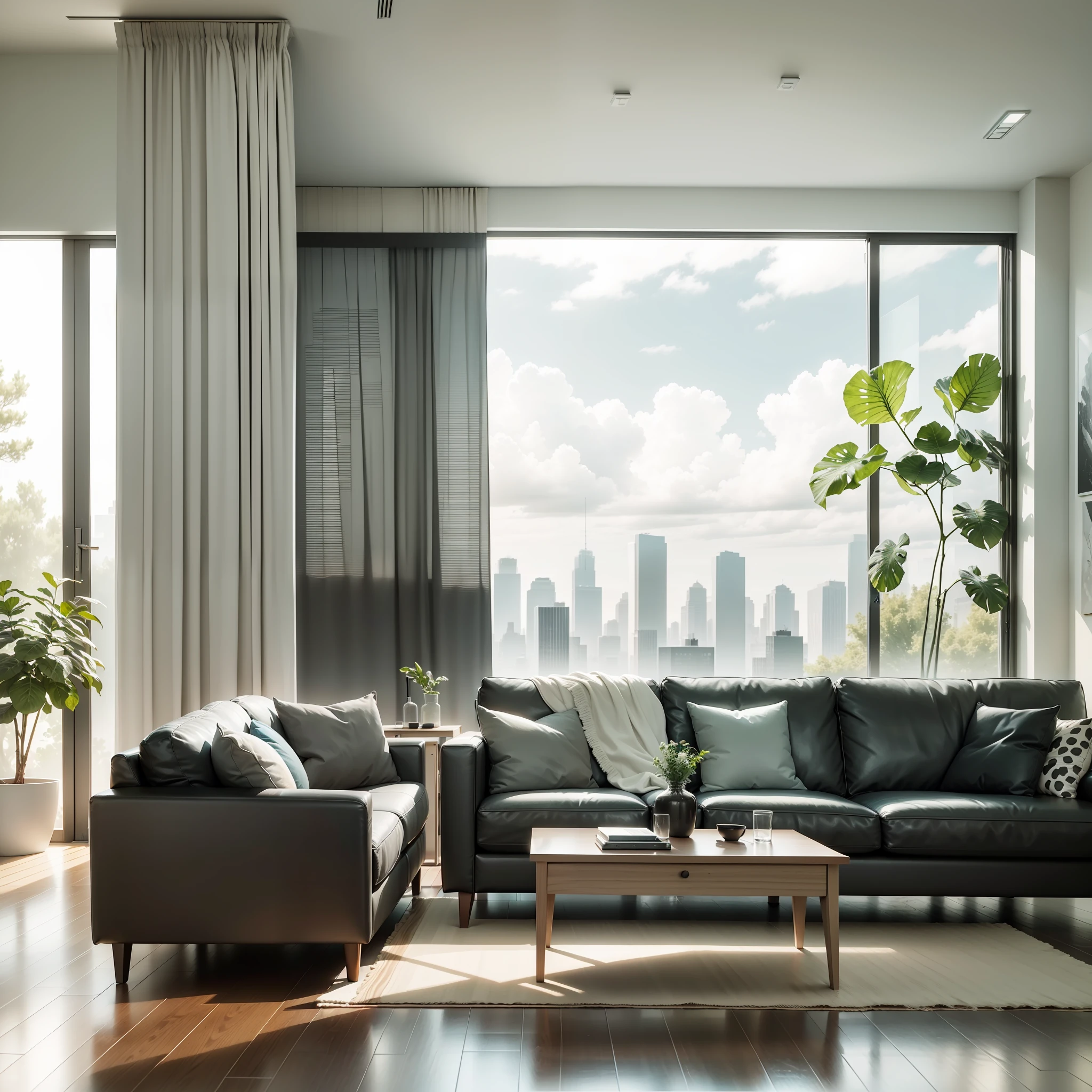 a rendering of a minimalist house, contemporary house, modern house, architectural render, realistic architecture, architectural visualization,, modern house, architecture render, award-winning render, architecture visualization, overall architectural design, high quality rendering, architectural 3 d render, interdimensional floor plan, architectural rendering, ultra modern, professional render, daylight, sunlight, realistic view, a view of a living room, a living room with a couch, chairs, and a table, modernist interior, minimalist style, modern style, contemporary aesthetic --auto --s2
