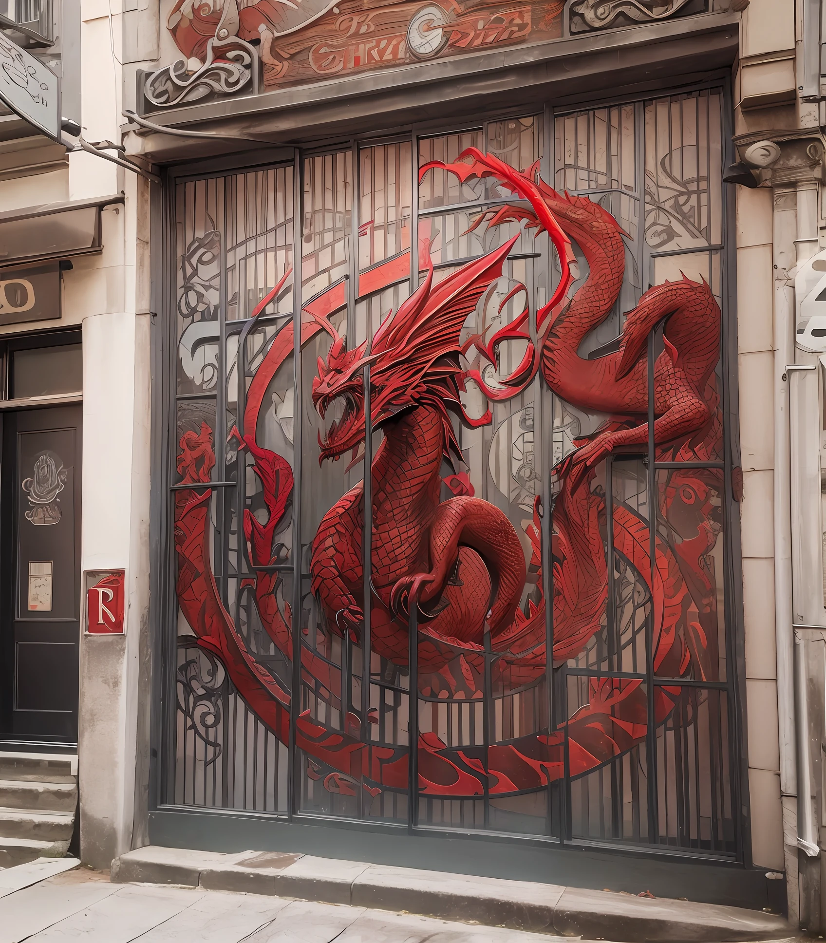 Bar logo with a red dragon --auto --s2