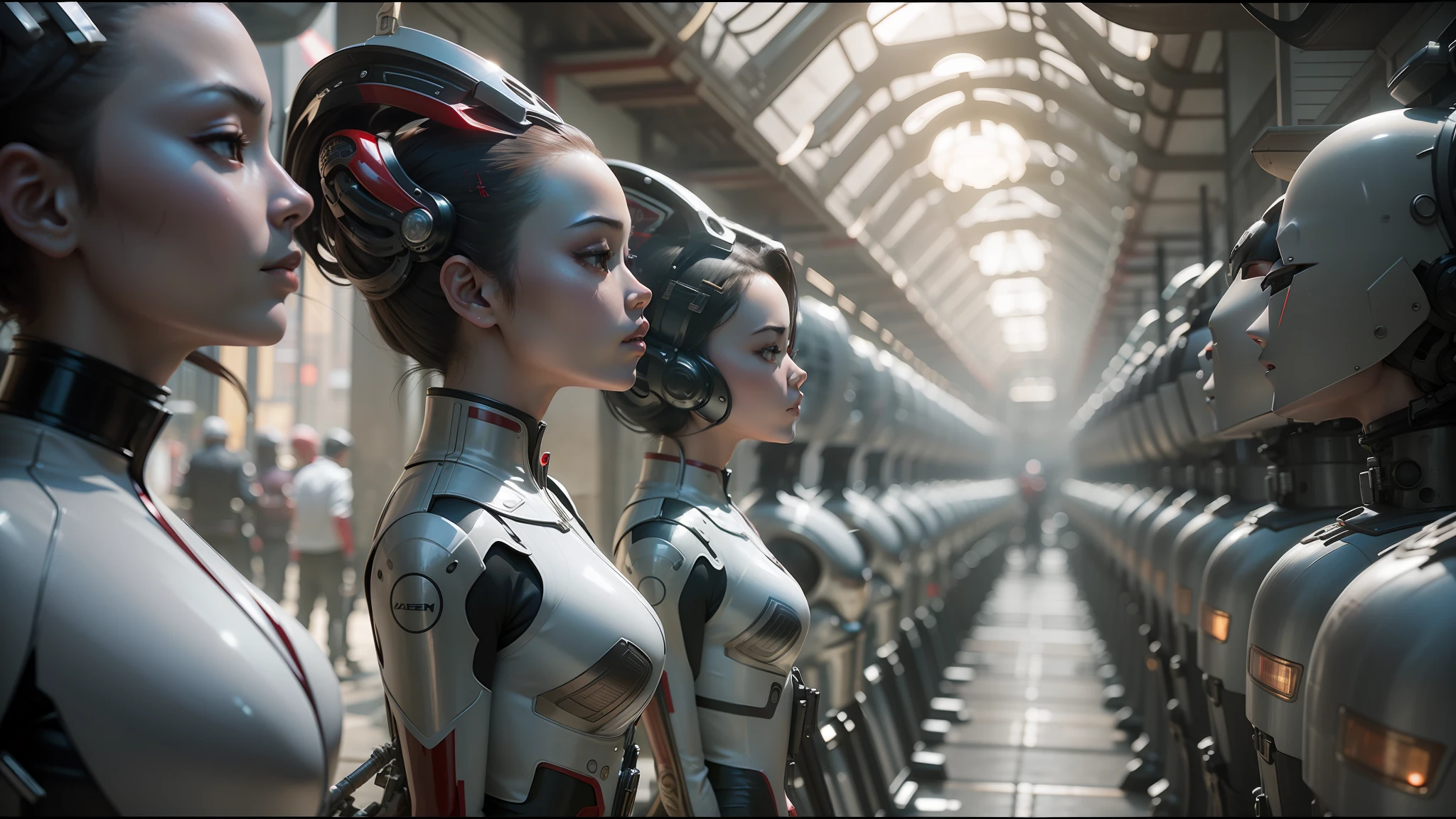 there is a woman in a red latex suit sitting on a motorcycle, intricate highly detailed 8 k, style of feng zhu, redshift, still image from the movie, elegant japanese woman, japanese influences, psytrance --ar 16:9 --auto --s2