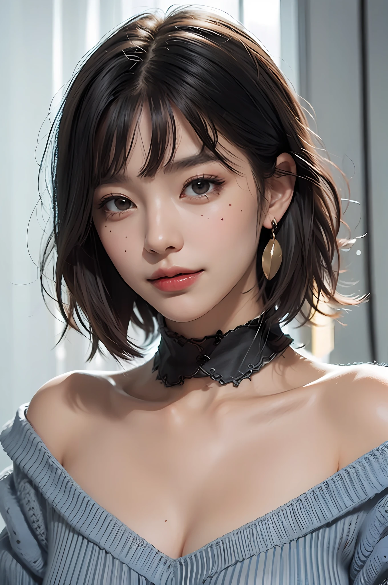 Very short hair, lots of bangs