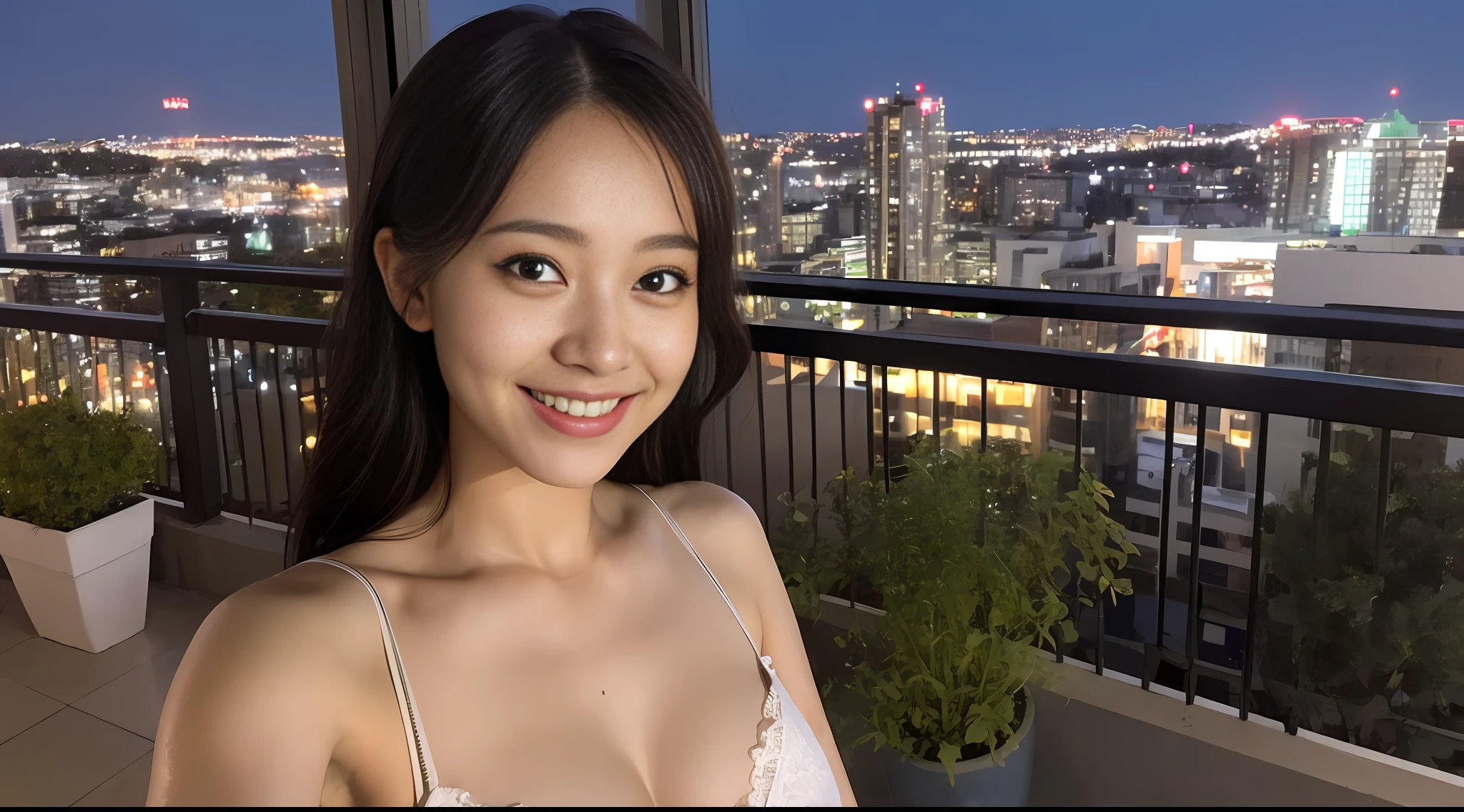 21:42:25
((Best Quality, 8K, Masterpiece: 1.3)), Selfie, Sharp Focus: 1.2, Cute Beauty with Perfect Figure: 1.4, Slim Big Breasts: 1.2, ((Brown Black, Big Breasts: 1.2)), (, Happy Expression, Standing: 1.2), ((Night view of the rainy city, Simple balcony: 1.3 Made with female main focus)), Highly detailed facial and skin texture, detailed eyes, double eyelids, bandeau lace, smile.