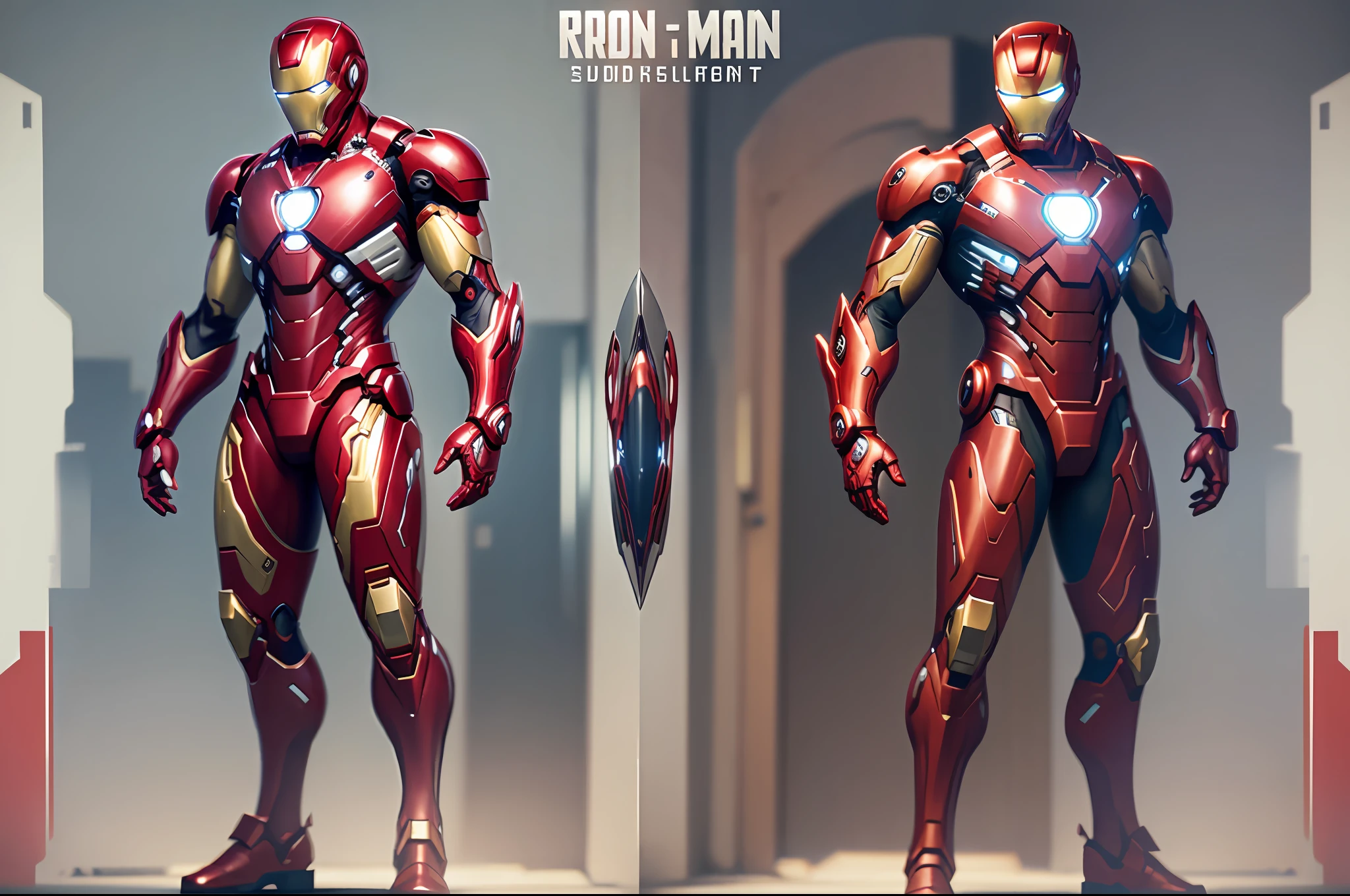 Iron man + Spiderman ps4 suit character design, full body, legs, full body, concept art, high details, maximum details, 8k, 36k, realistic, photorealistic, HDR, highly detailed --auto --s2
