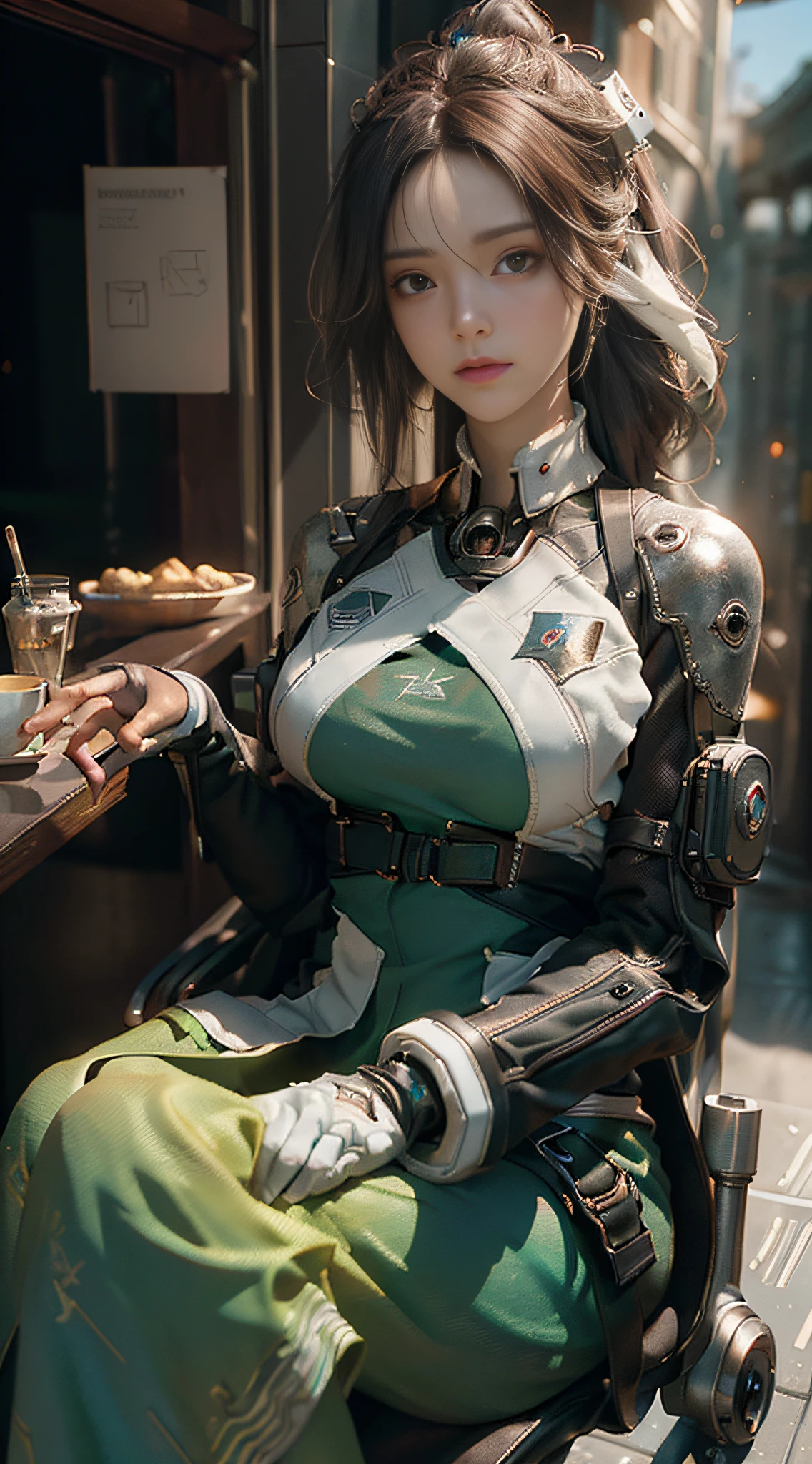 ((Best quality)), ((masterpiece)), (detailed:1.4), 3D, an image of a beautiful cyberpunk female,HDR (High Dynamic Range),Ray Tracing,NVIDIA RTX,Super-Resolution,Unreal 5,Subsurface scattering,PBR Texturing,Post-processing,Anisotropic Filtering,Depth-of-field,Maximum clarity and sharpness,Multi-layered textures,Albedo and Specular maps,Surface shading,Accurate simulation of light-material interaction,Perfect proportions,Octane Render,Two-tone lighting,Wide aperture,Low ISO,White balance,Rule of thirds,8K RAW,