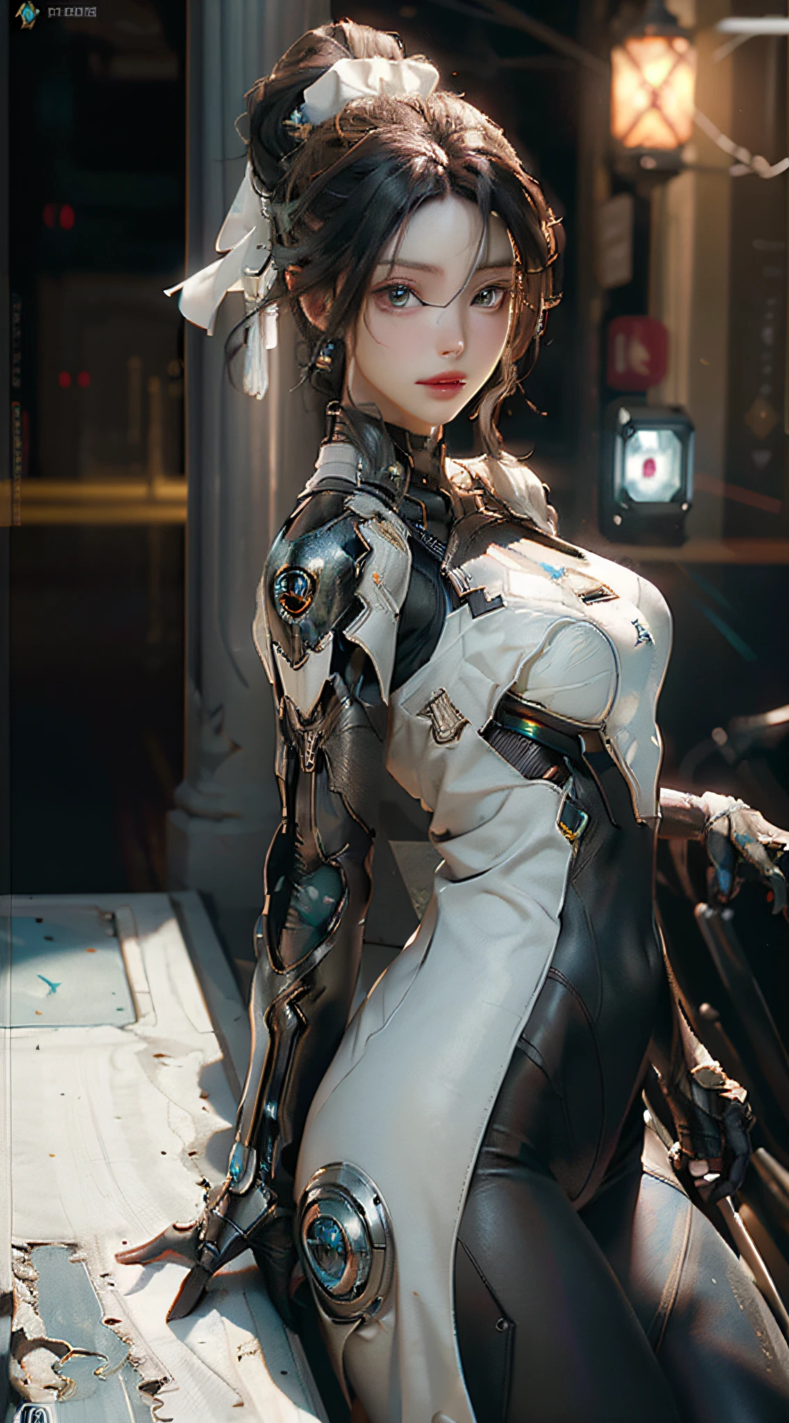 ((Best quality)), ((masterpiece)), (detailed:1.4), 3D, an image of a beautiful cyberpunk female,HDR (High Dynamic Range),Ray Tracing,NVIDIA RTX,Super-Resolution,Unreal 5,Subsurface scattering,PBR Texturing,Post-processing,Anisotropic Filtering,Depth-of-field,Maximum clarity and sharpness,Multi-layered textures,Albedo and Specular maps,Surface shading,Accurate simulation of light-material interaction,Perfect proportions,Octane Render,Two-tone lighting,Wide aperture,Low ISO,White balance,Rule of thirds,8K RAW,