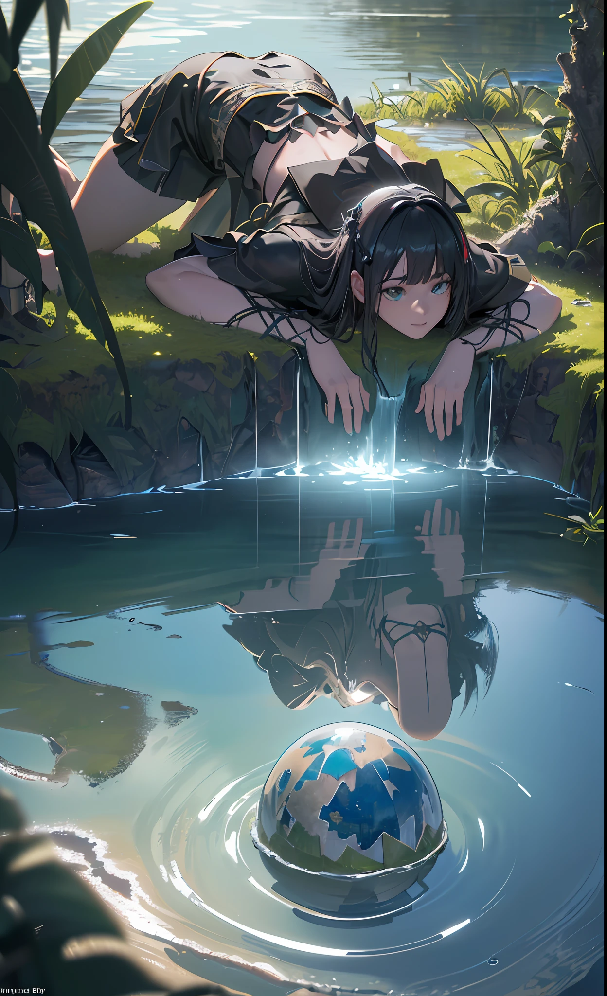 (8k, RAW photo, best quality, masterpiece:1.2), (realistic, photo-realistic:1.37), octane render, ultra high res, ultra-detailed, professional lighting, photon mapping, radiosity, physically-based rendering, ue5, ((island sanctuary)), ((ancient fallen kingdom)), ((reflections in water)), ((raytracing)), ((drowned city))