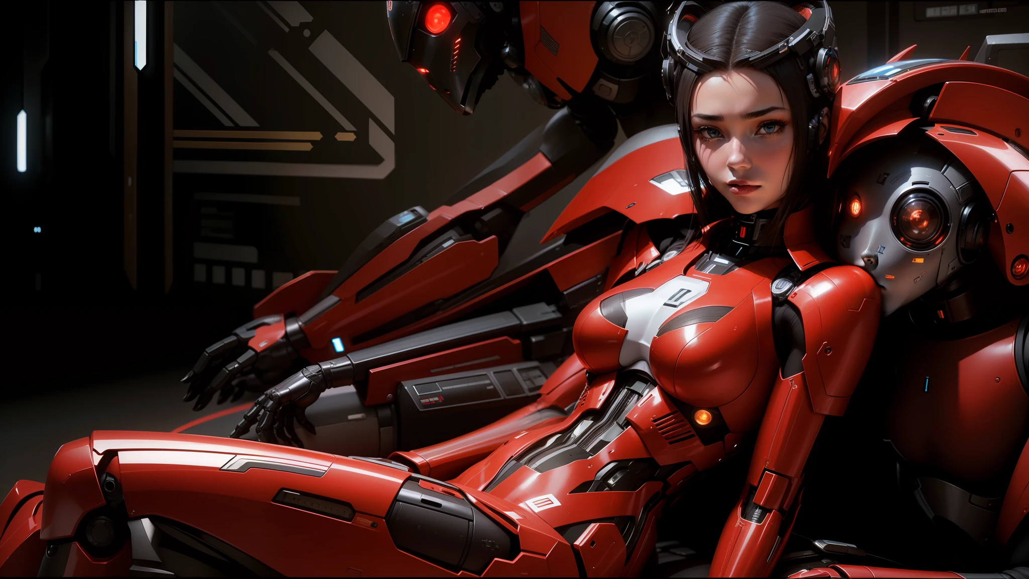 there are two robots that are touching each other, yasuke 5 0 0 px models, two beautiful women in love, sentience, terminator 2, genetically engineered, interconnections, unreal-engine, romantism, terminals, nanogirlv 2, facing each other, celestialpunk --ar 16:9 --auto --s2