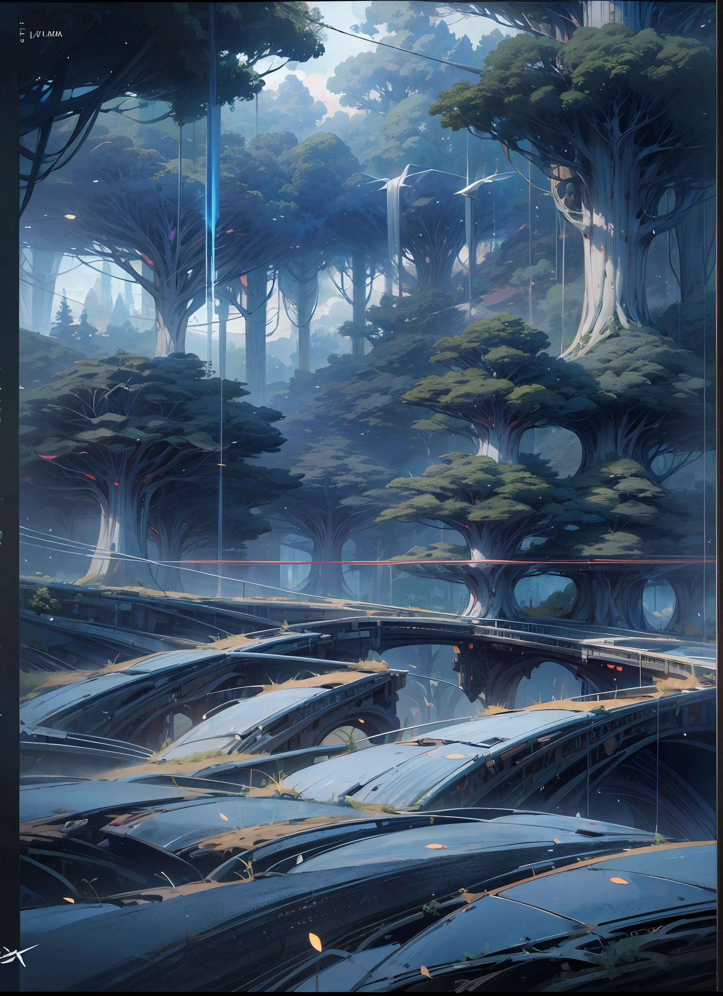 Sky, Clouds, holding_weapon, no_humans, Glow, giant_ trees , art, war_ mecha,artificial intelligence_Architecture, drones, "sky, cloud, glowing, big trees , Green house building, cybernetic _trees, tree_mech, sci-fi, cityscape, realistic, mechanical" Science Fiction, Cities, Rendered in Octane, hyper realistic, 8k, epic composition, cinematic, octane render, artstation landscape vista photography by Carr Clifton & Galen Rowell, 16K resolution, Landscape veduta photo by Dustin Lefevre & tdraw, 8k resolution, detailed landscape painting by Ivan Shishkin, DeviantArt, Flickr, rendered in Enscape, Miyazaki, Nausicaa Ghibli, Breath of The Wild,,trending in artstation, cgsociety, 8k post-processing highly detailed,Junji Murakami, Mucha Klimt, Sharandula, Hiroshi Yoshida, Tom Bagshaw, Ross Tran, Artgerm,Craig Mullins,dramatic,Junji Murakami, moody lighting rendered by octane engine,characters 8K symmetrical arstation, cape,cinematic lighting, intricate details, 8k detail post processing, hyperealistic, octane rend, Zdzisław Beksiński style, ar 2:3 Reality Reality --auto --s2