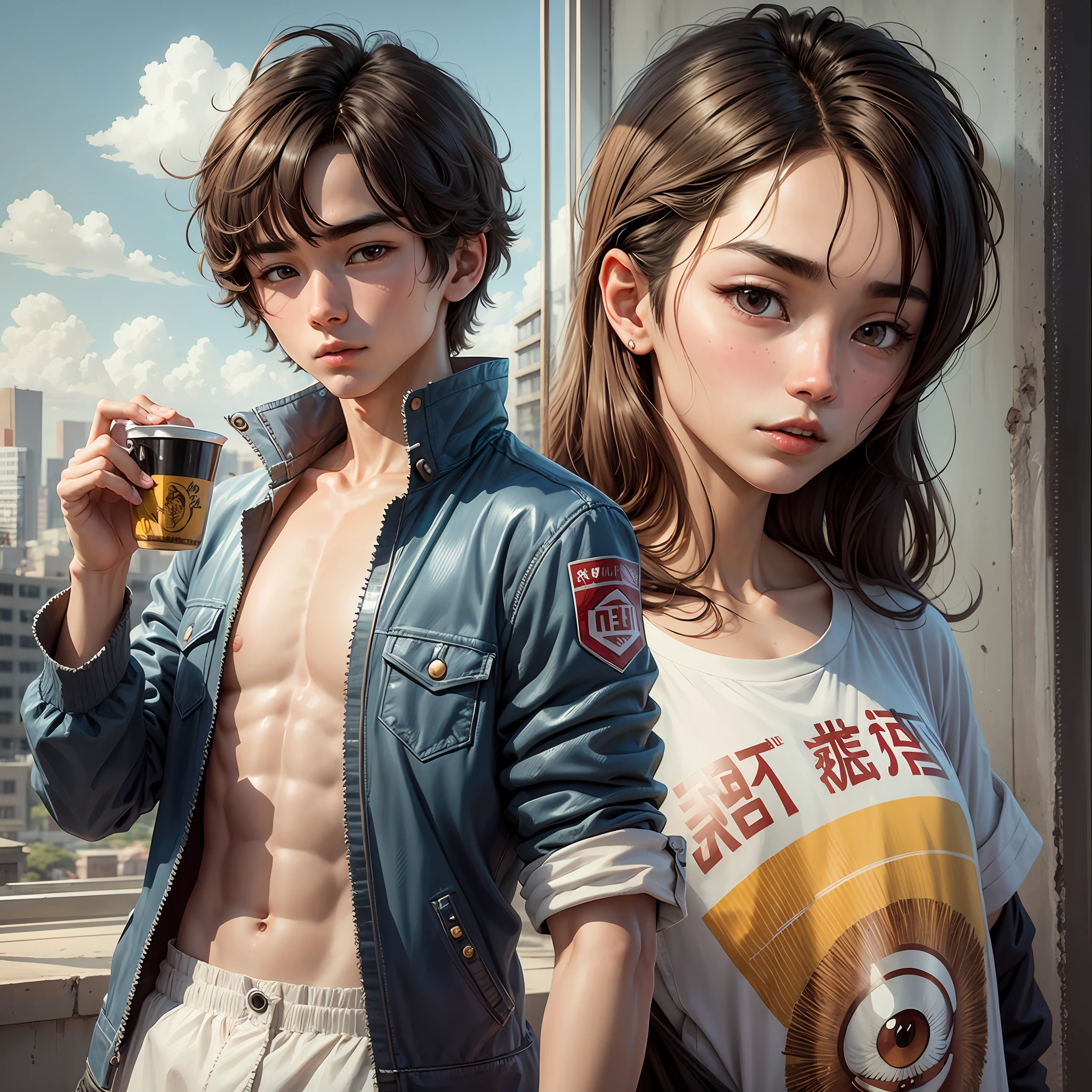 Brunette hair, small eyes, male, inch, Ah Wei --auto --s2