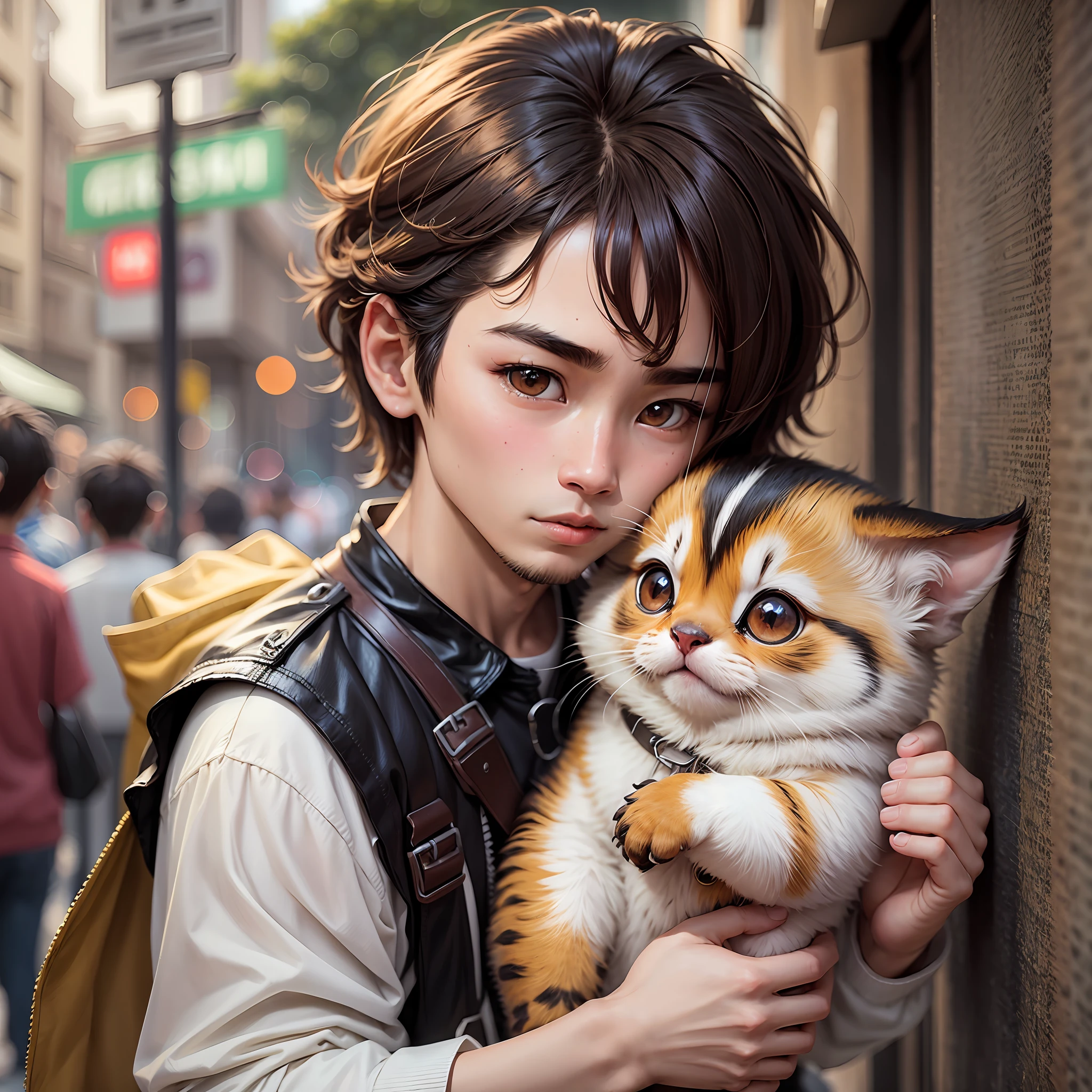 Brunette hair, small eyes, male, inch, Ah Wei --auto --s2