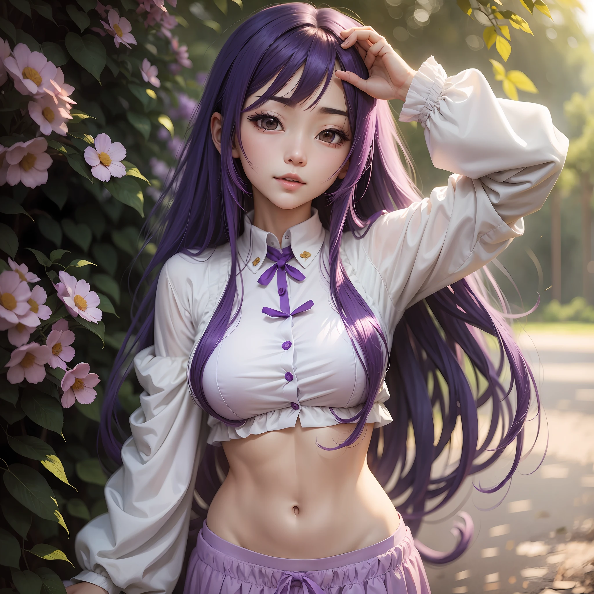 Purple long hair, female, Ah Wei wife, cute, anime --auto --s2