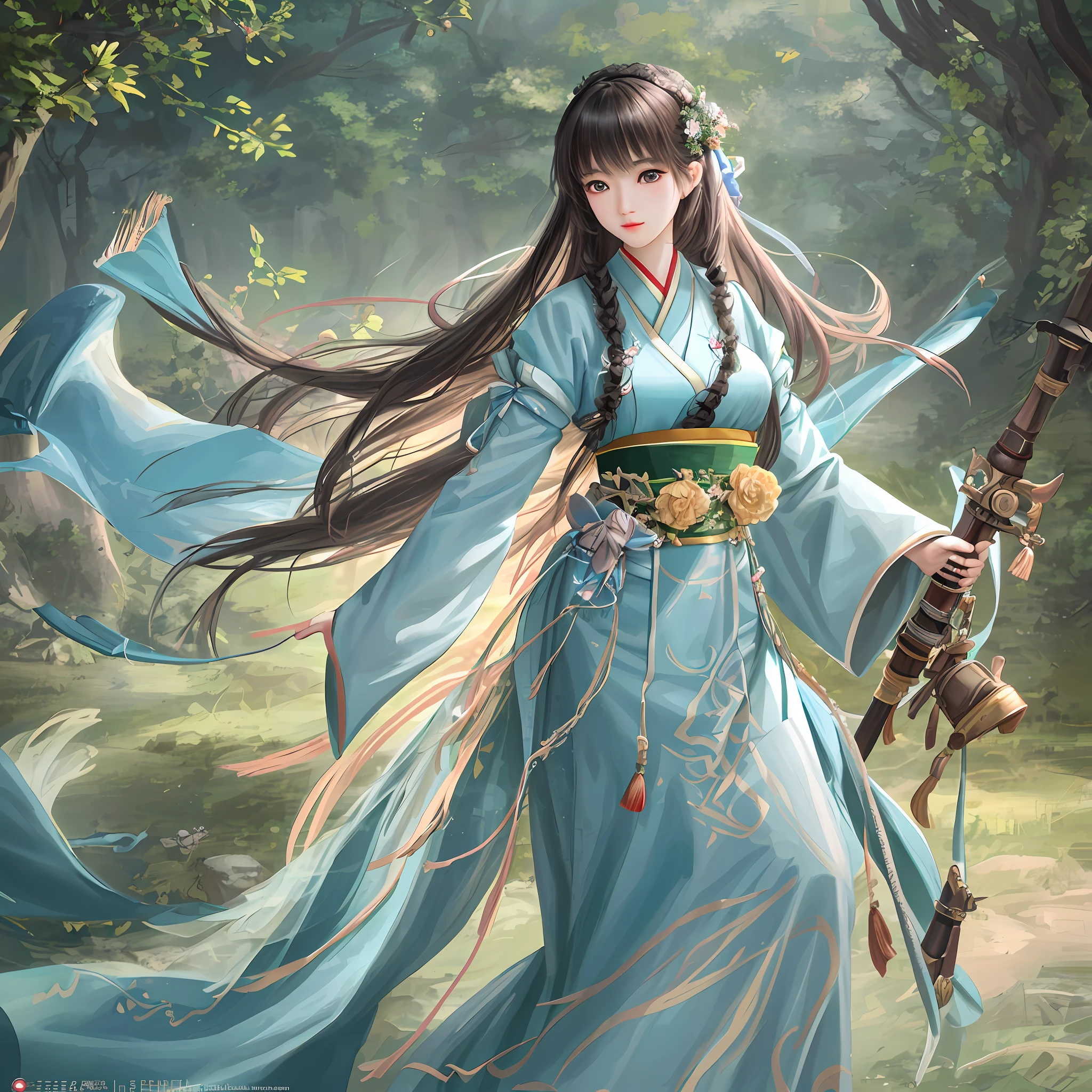 ulzzang-6500-v1.1, (raw photo: 1.2), (photorealistic: 1.4)) best quality, beautiful, beautiful, beautiful, extremely detailed, CG, unity,8k amazing wallpaper, beautiful detail, masterpiece, best quality, official art, very detailed CG unity 8k wallpaper, ridiculous, unbelievably ridiculous, huge file size, super detailed, high resolution, very detailed, beautiful detailed girl, very detailed eyes and face, beautiful detailed eyes, movie lighting, 1 girl, perspective, looking at the audience, full body, full body photo, outdoors, hands behind your back, (Hanfu)
