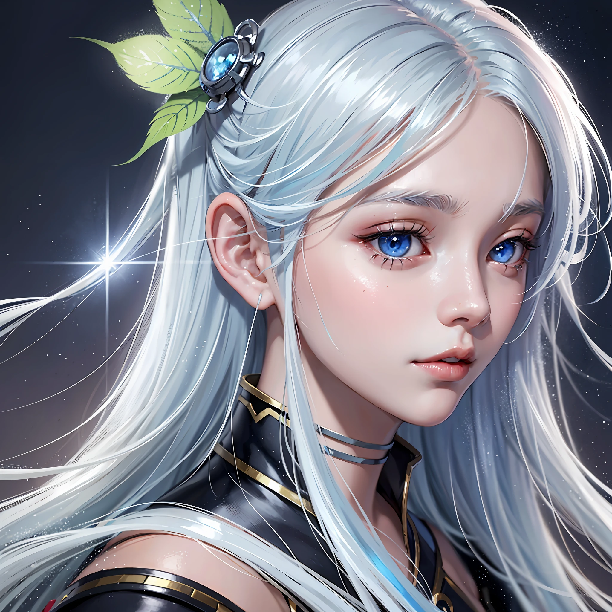 Close-up of a ager with long white hair, Shota, a teen with white hair and bright blue eyes, portrait of Yang J, winner of the pixiv competition, fantasy art, white-haired god, beautiful character painting, Guvez style artwork, glare of Yuki Onna, Guweiz, long white hair, long white hair, flowing hair and robes, teenagerite eyelashes, --auto --s2