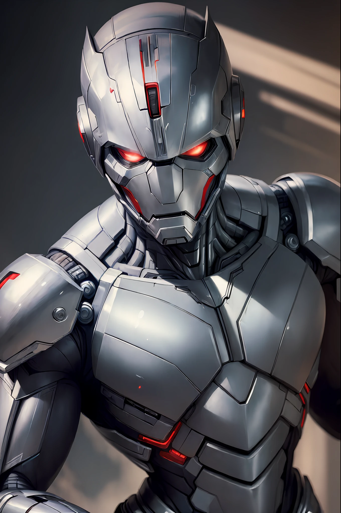 ((masterpiece:1.5)),((best quality)),((high detail1.0)),((realistic)), high quality shadow, high detail, cinematic light, side lighting, sharp focus, robot, ultron, male