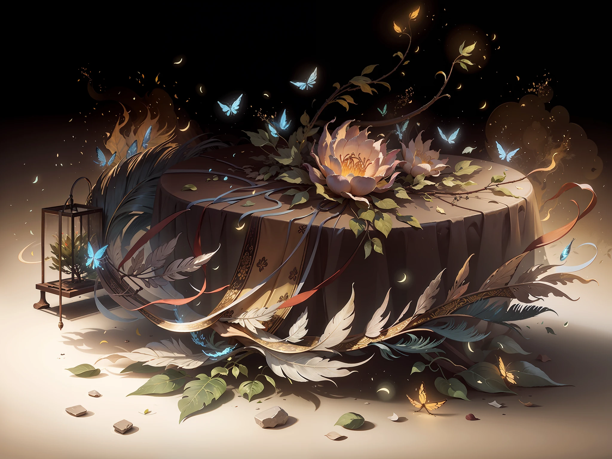 Masterpiece, best quality, real, completely real, a beautiful woman, ancient Chinese imperial robe, majestic domineering, curvaceous figure, phoenix eyes, phoenix feathers, sunshine, clear face, masterpiece, super detail, movie composition, ultra hd, high quality, extremely detailed, official art, uniform 8k wallpaper, super detail, (very detailed CG unity 8k wallpaper), (best quality), (best illustration), (best shadow), UI interface border design with natural elements forest theme. Avatar frame designed as round, surrounded by delicate leaves and branches, with fireflies and glowing particle effects, (UI interface box design), (natural elements), (jungle theme), (square), (leaves), (branches), (fireflies), butterflies, (delicate leaves), (glow), (particle effects), isometric 3D, Octane rendering, ray tracing, super detailed