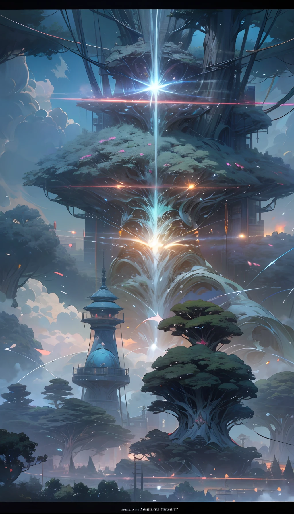 Sky, Clouds, holding_weapon, no_humans, Glow, giant_ trees , art, war_ mecha,artificial intelligence_Architecture, drones, "sky, cloud, glowing, big trees , Green house building, cybernetic _trees, tree_mech, sci-fi, cityscape, realistic, mechanical" Science Fiction, Cities, Rendered in Octane, hyper realistic, 8k, epic composition, cinematic, octane render, artstation landscape vista photography by Carr Clifton & Galen Rowell, 16K resolution, Landscape veduta photo by Dustin Lefevre & tdraw, 8k resolution, detailed landscape painting by Ivan Shishkin, DeviantArt, Flickr, rendered in Enscape, Miyazaki, Nausicaa Ghibli, Breath of The Wild,,trending in artstation, cgsociety, 8k post-processing highly detailed,Junji Murakami, Mucha Klimt, Sharandula, Hiroshi Yoshida, Tom Bagshaw, Ross Tran, Artgerm,Craig Mullins,dramatic,Junji Murakami, moody lighting rendered by octane engine,characters 8K symmetrical arstation, cape,cinematic lighting, intricate details, 8k detail post processing, hyperealistic, octane rend, Zdzisław Beksiński style, ar 2:3 Reality Reality --auto --s2