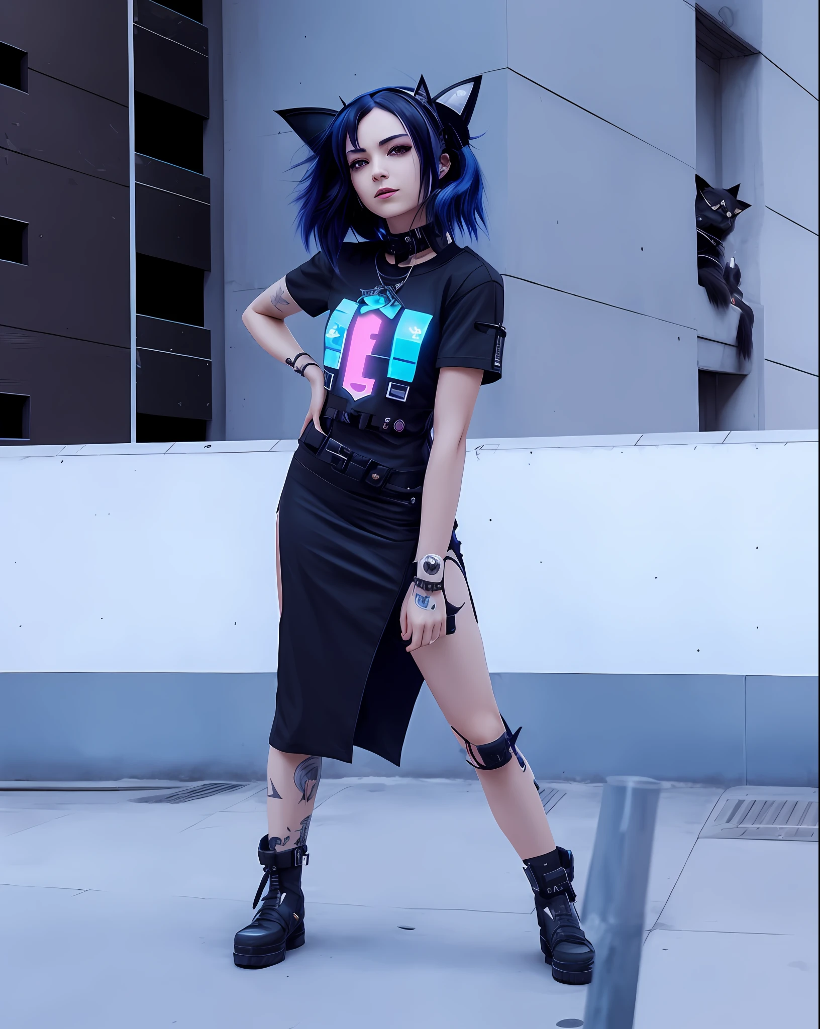 a woman with a gas mask and a cat ears, cyberpunk art style, cyberpunk themed art, dark cyberpunk illustration, cyberpunk dark fantasy art, cyberpunk horror style, high quality cyberpunk art, cyberpunk art, anime cyberpunk art, cyberpunk digital painting, digital cyberpunk anime art, cyberpunk anime art, advanced digital cyberpunk art, cyberpunk digital art, cyberpunk character art, female cyberpunk anime girl