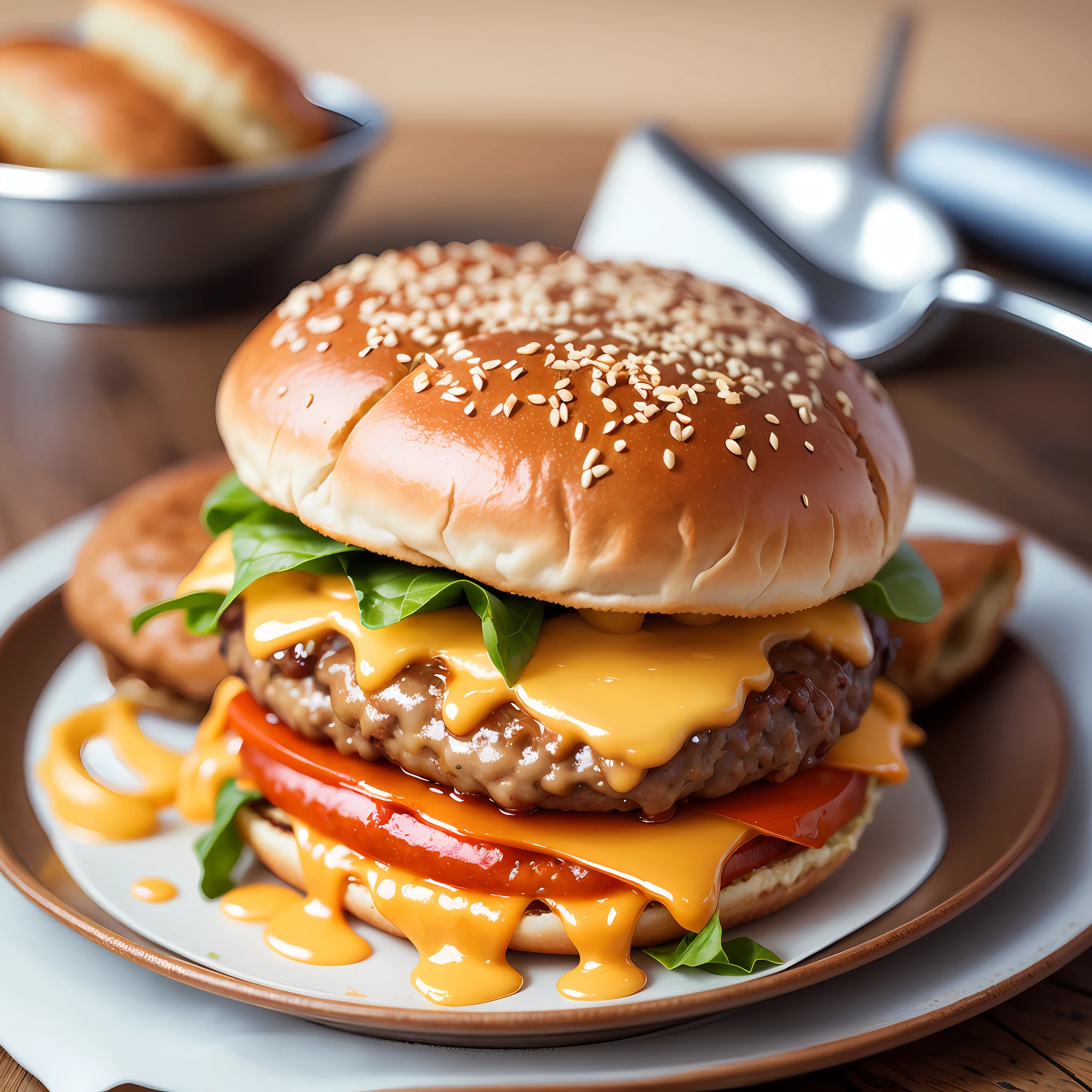 hamburger with sausage, and cheese --auto --s2