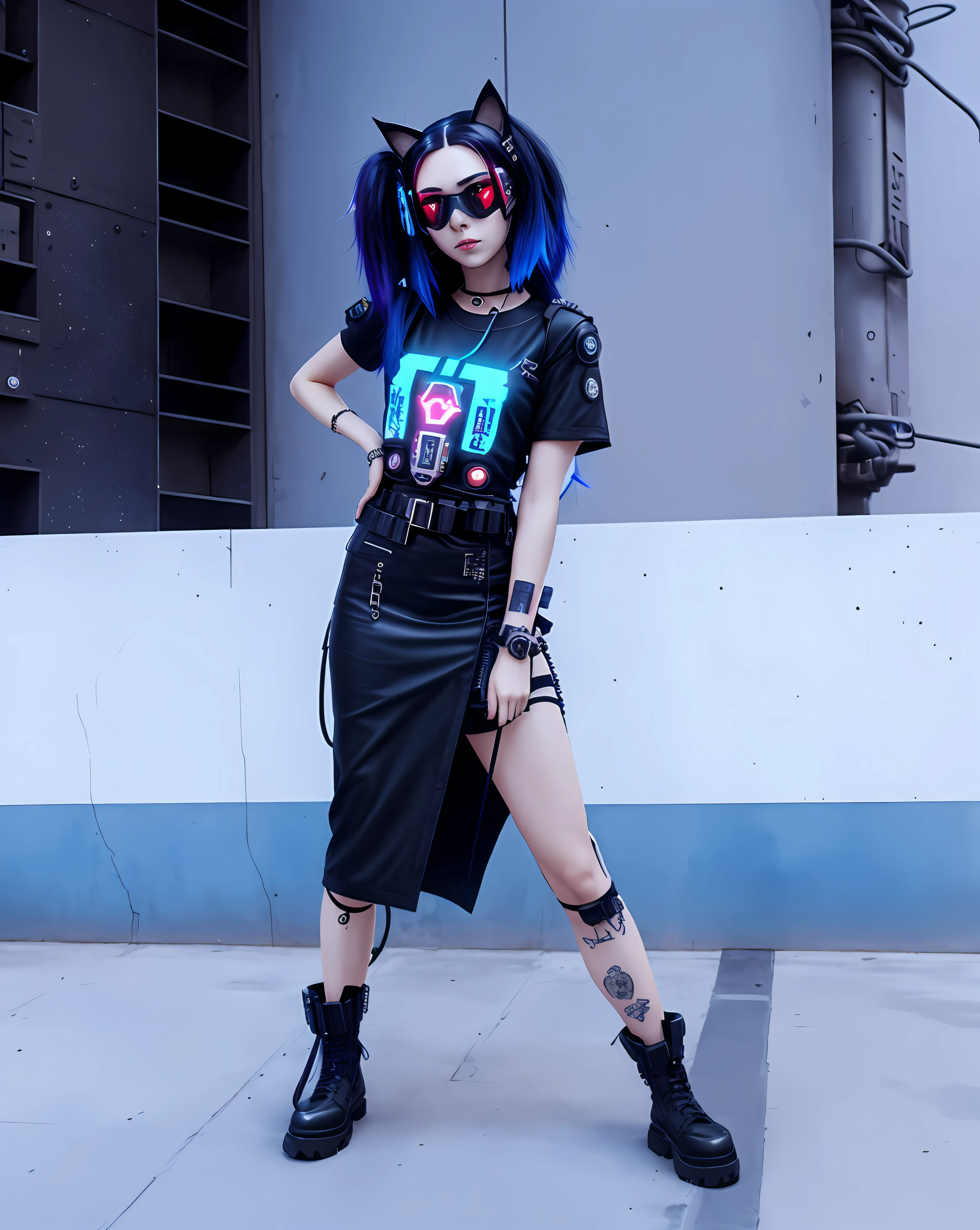 a woman with a gas mask and a cat ears, cyberpunk art style, cyberpunk themed art, dark cyberpunk illustration, cyberpunk dark fantasy art, cyberpunk horror style, high quality cyberpunk art, cyberpunk art, anime cyberpunk art, cyberpunk digital painting, digital cyberpunk anime art, cyberpunk anime art, advanced digital cyberpunk art, cyberpunk digital art, cyberpunk character art, female cyberpunk anime girl