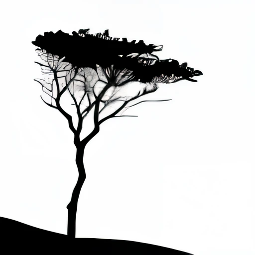 silhouette of a lone tree on a hill with a bird perched on it, tree in the background, isolated on white, looks like a tree silhouette, single tree, isolated on white background, lonely tree, silhouette :7, detailed silhouette, black silhouette, silhouette, trees in background, simple tree fractal, with a tall tree, siluette, one tree