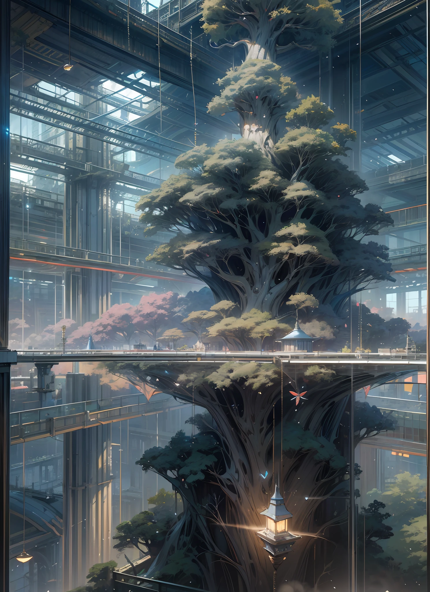 Sky, Clouds, holding_weapon, no_humans, Glow, giant_ trees , art, war_ mecha,artificial intelligence_Architecture, drones, "sky, cloud, glowing, big trees , Green house building, cybernetic _trees, tree_mech, sci-fi, cityscape, realistic, mechanical" Science Fiction, Cities, Rendered in Octane, hyper realistic, 8k, epic composition, cinematic, octane render, artstation landscape vista photography by Carr Clifton & Galen Rowell, 16K resolution, Landscape veduta photo by Dustin Lefevre & tdraw, 8k resolution, detailed landscape painting by Ivan Shishkin, DeviantArt, Flickr, rendered in Enscape, Miyazaki, Nausicaa Ghibli, Breath of The Wild,,trending in artstation, cgsociety, 8k post-processing highly detailed,Junji Murakami, Mucha Klimt, Sharandula, Hiroshi Yoshida, Tom Bagshaw, Ross Tran, Artgerm,Craig Mullins,dramatic,Junji Murakami, moody lighting rendered by octane engine,characters 8K symmetrical arstation, cape,cinematic lighting, intricate details, 8k detail post processing, hyperealistic, octane rend, Zdzisław Beksiński style, ar 2:3 Reality Reality --auto --s2