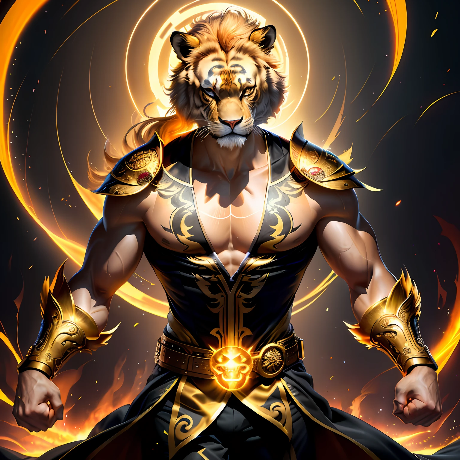 Dancing fire lion
